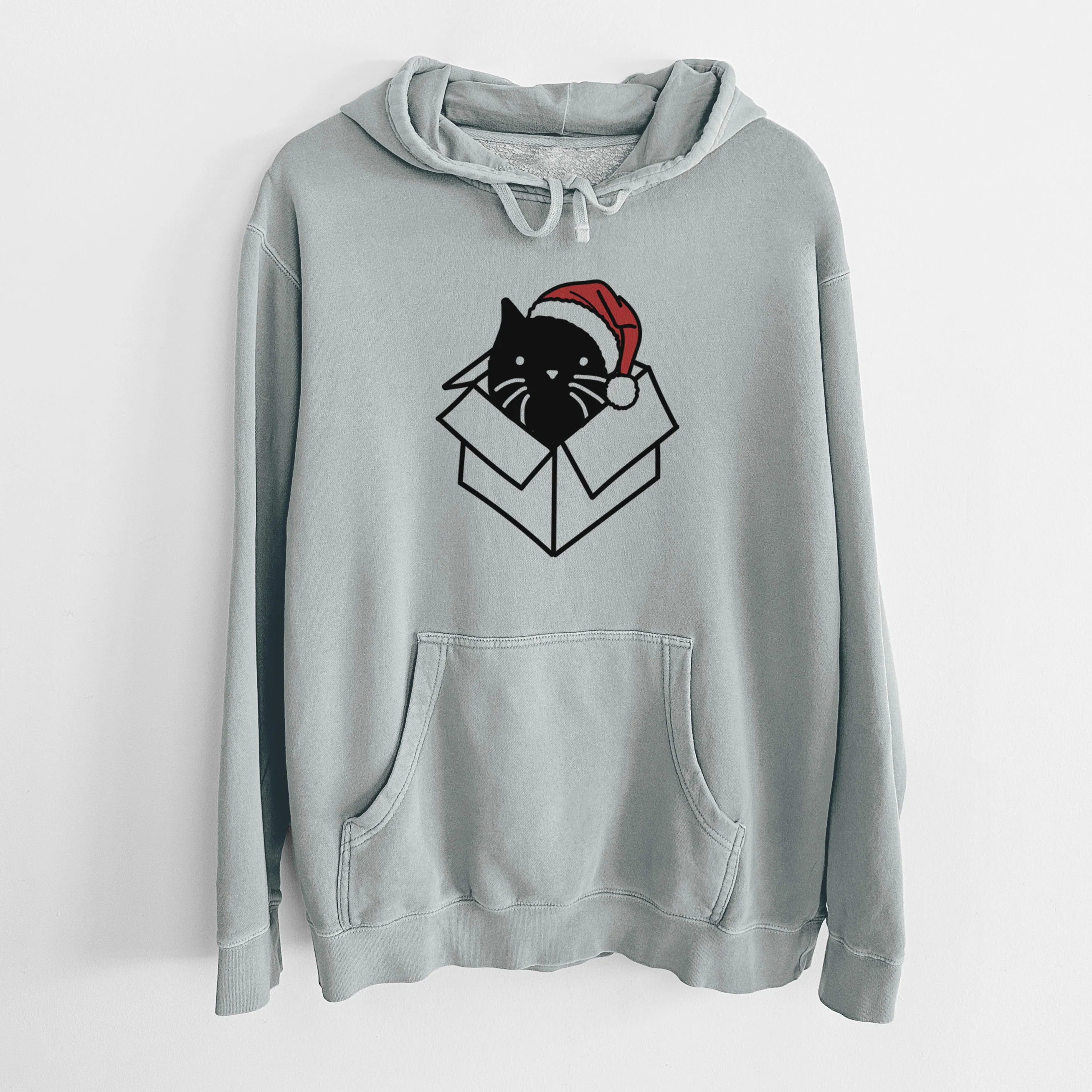 Jolly Black Cat in a Box - Doc - Unisex Pigment Dyed Hoodie - Image 8