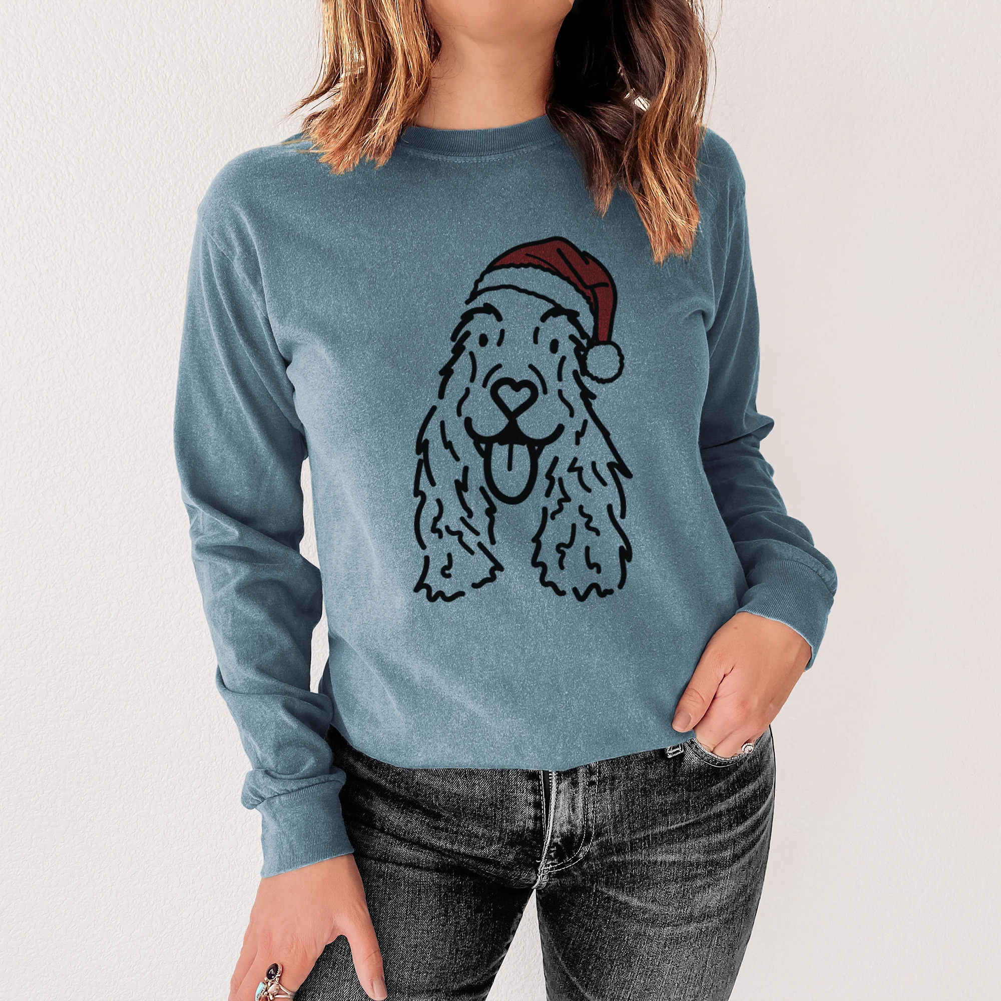 Jolly English Cocker Spaniel - Dolly - Heavyweight 100% Cotton Long Sleeve - Image 3