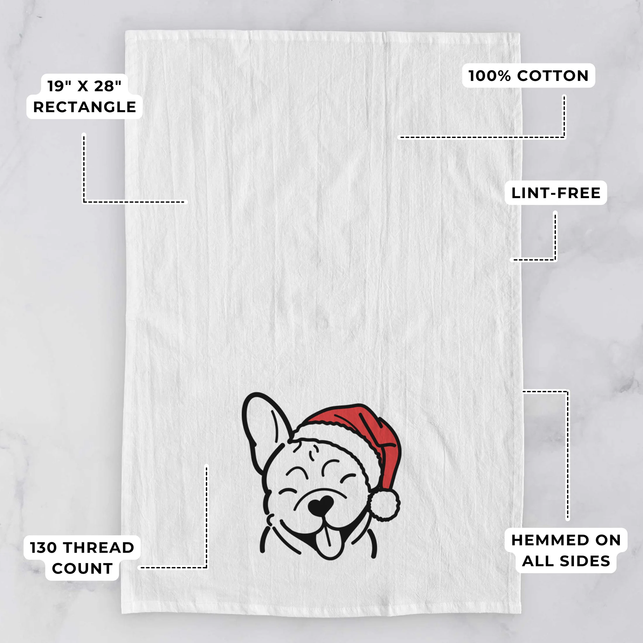 Jolly French Bulldog - Tea Towel - Image 3