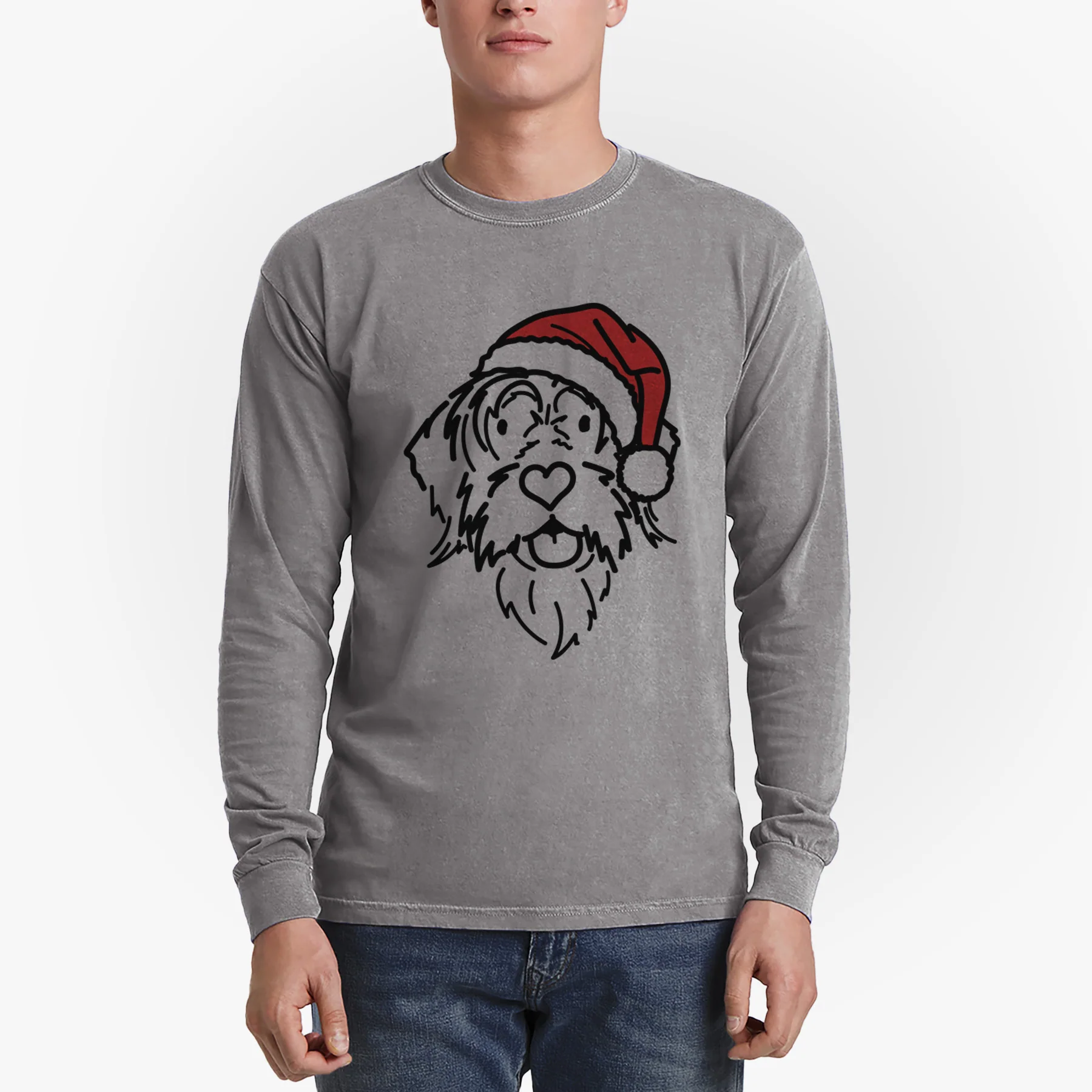 Jolly Wirehaird Pointing Griffon - Gary - Heavyweight 100% Cotton Long Sleeve - Image 4