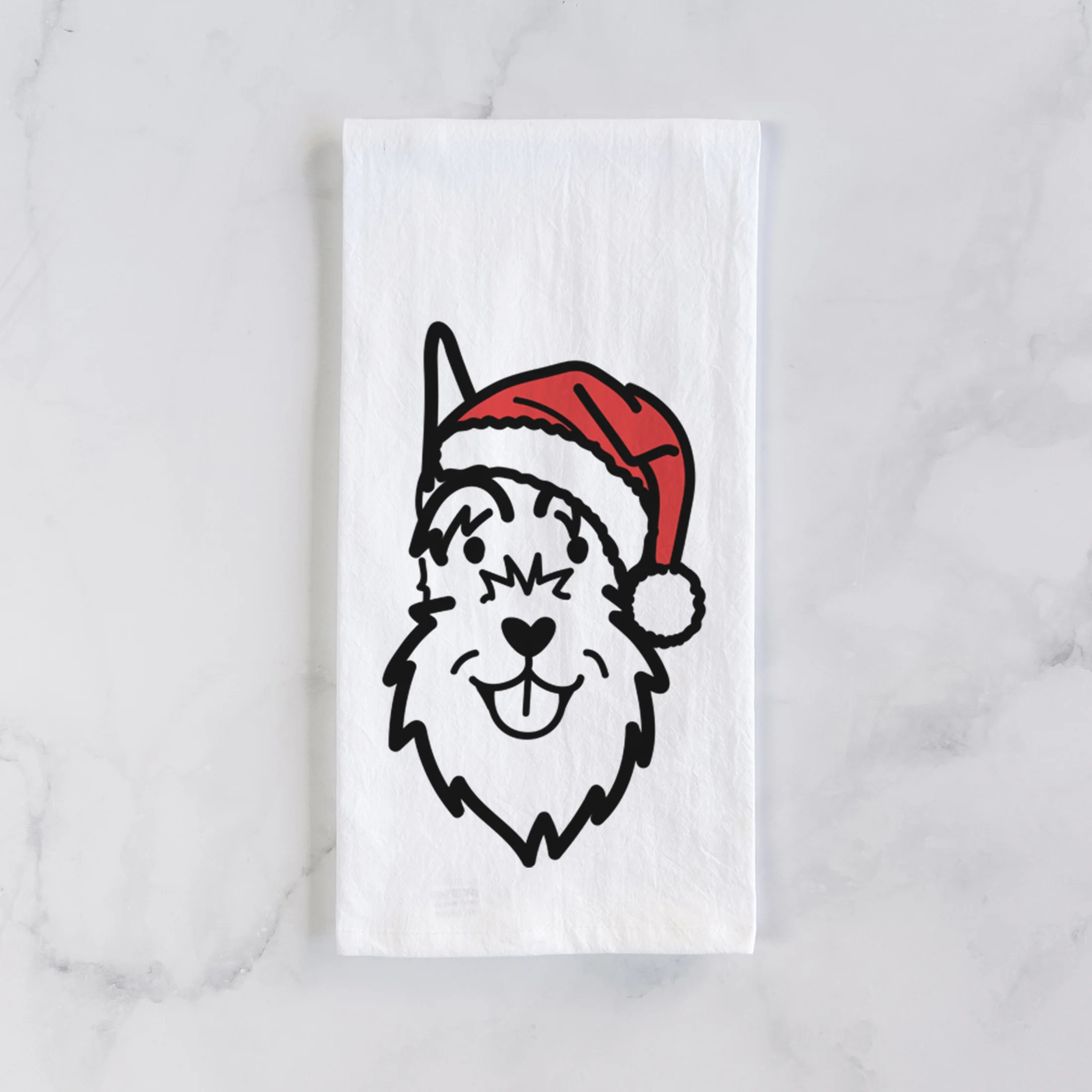 Jolly Schnauzer Cropped Ears - Tea Towel - Image 2