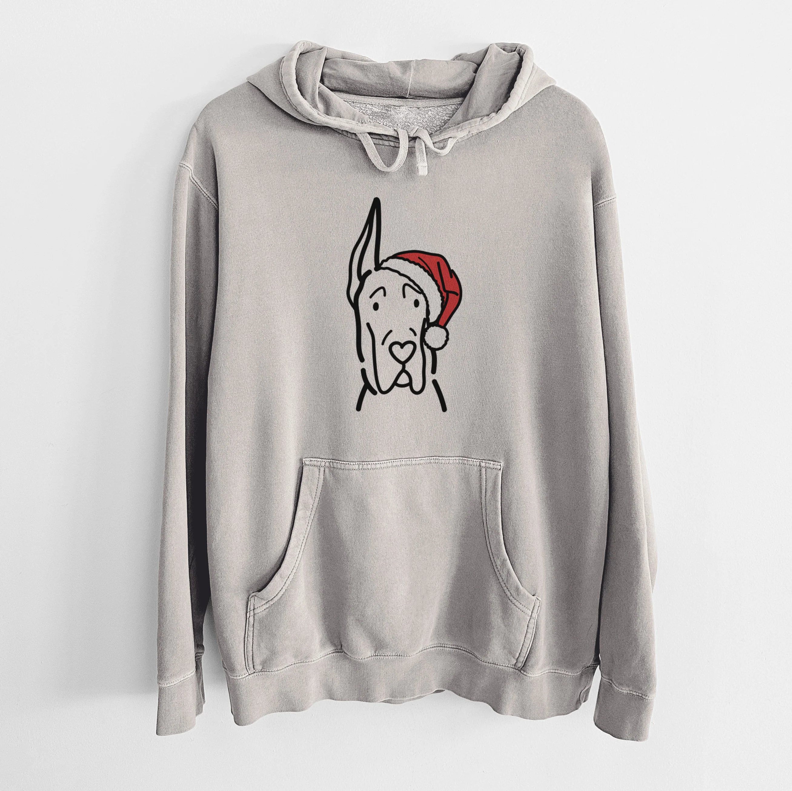 Jolly Great Dane with Cropped Ears - Unisex Pigment Dyed Hoodie - Image 5