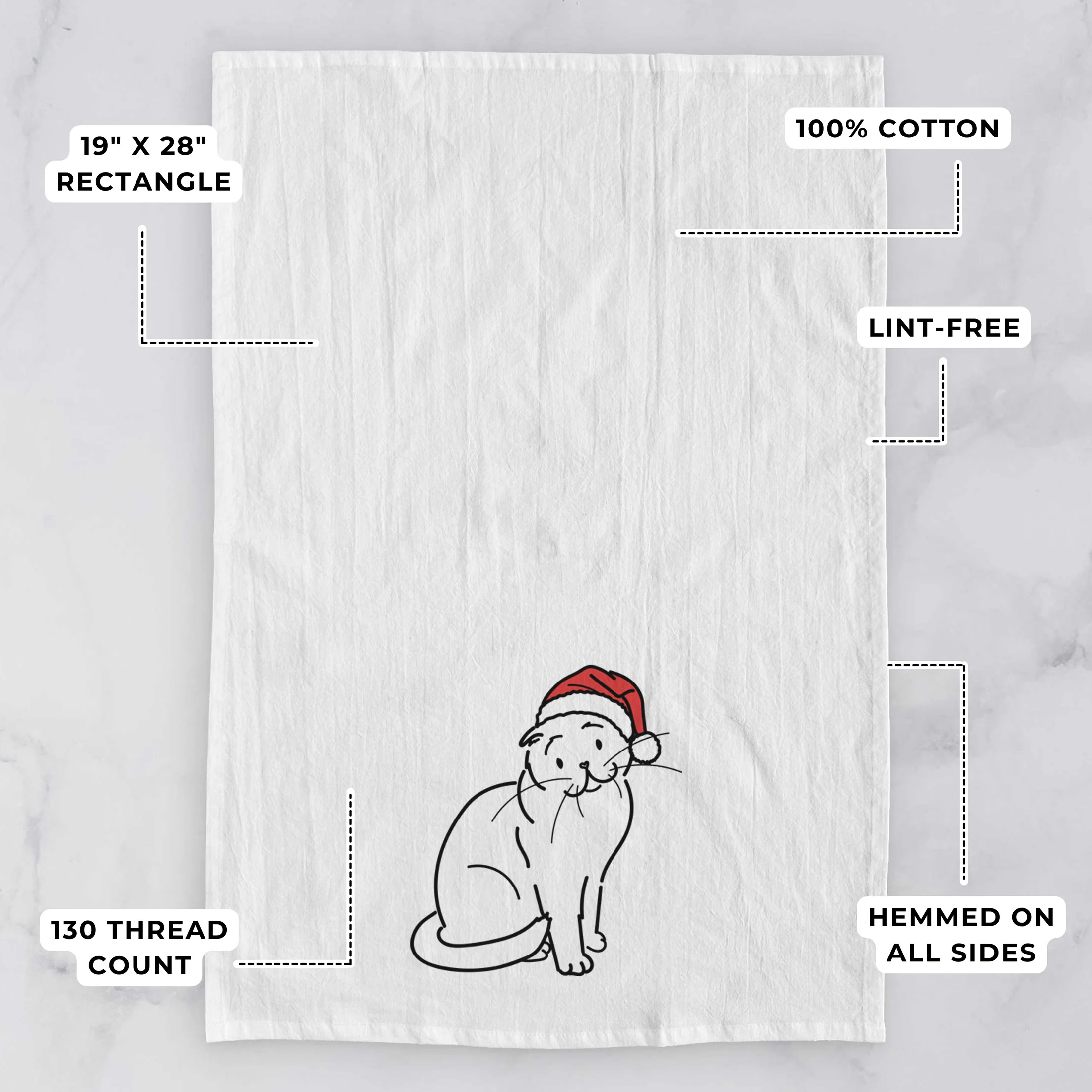 Jolly Scottish Fold Cat - Hank - Tea Towel - Image 3