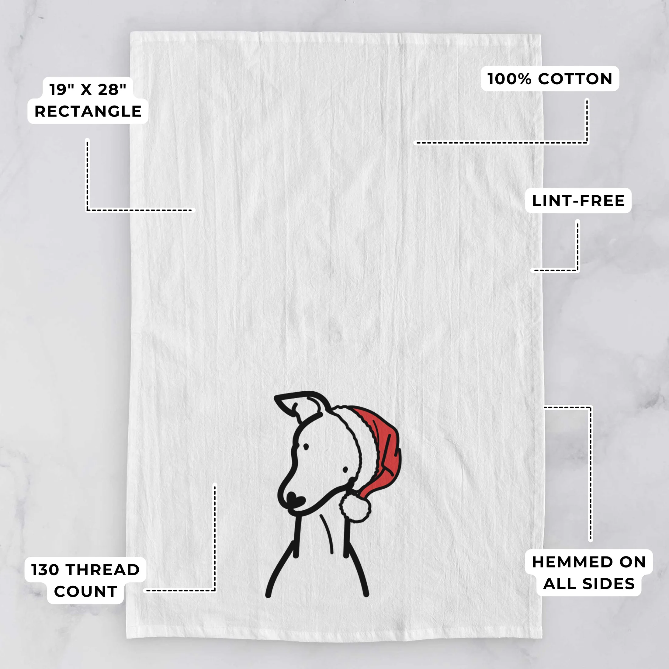 Jolly Italian Greyhound - Tea Towel - Image 3