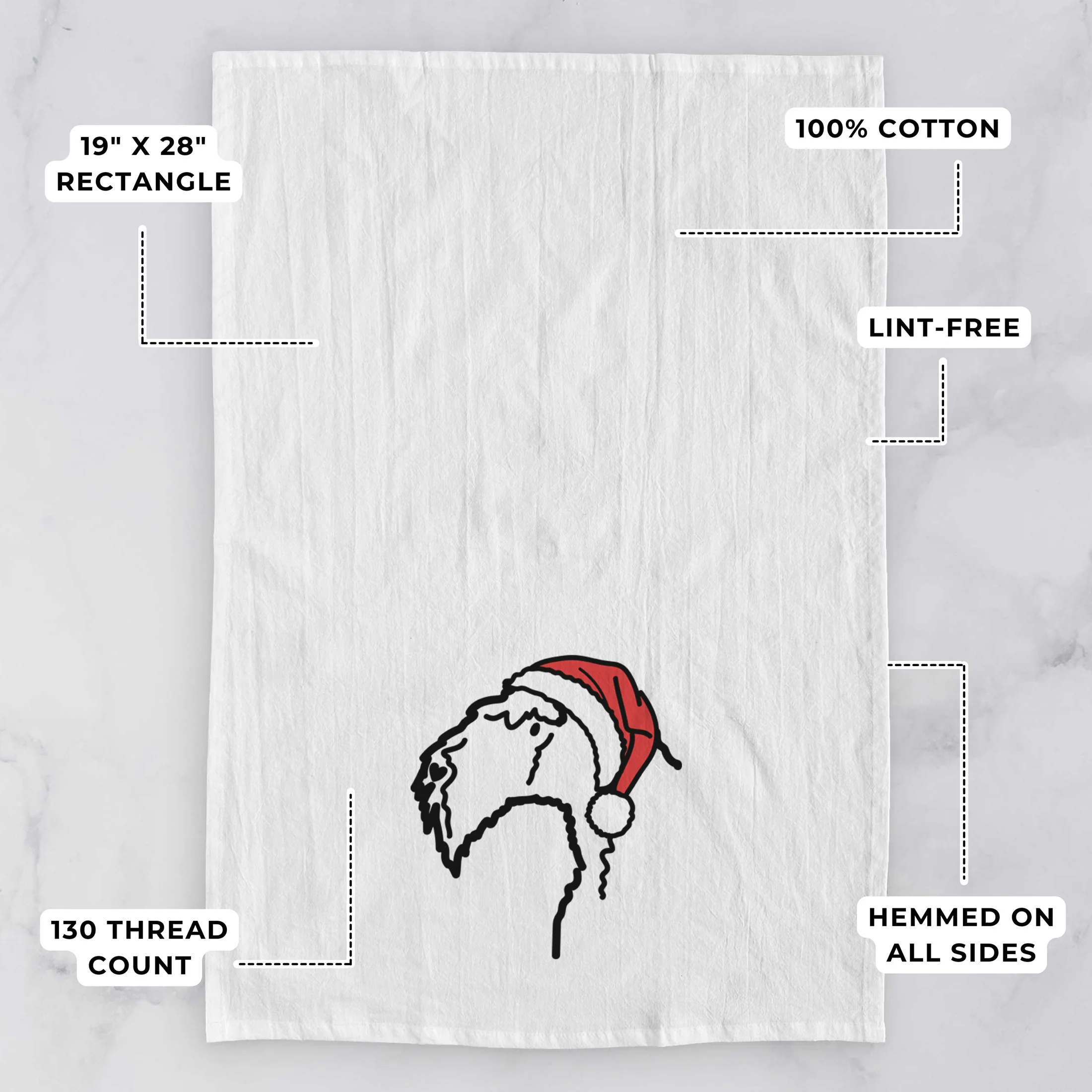 Jolly Kerry Blue Terrier - Tea Towel - Image 3