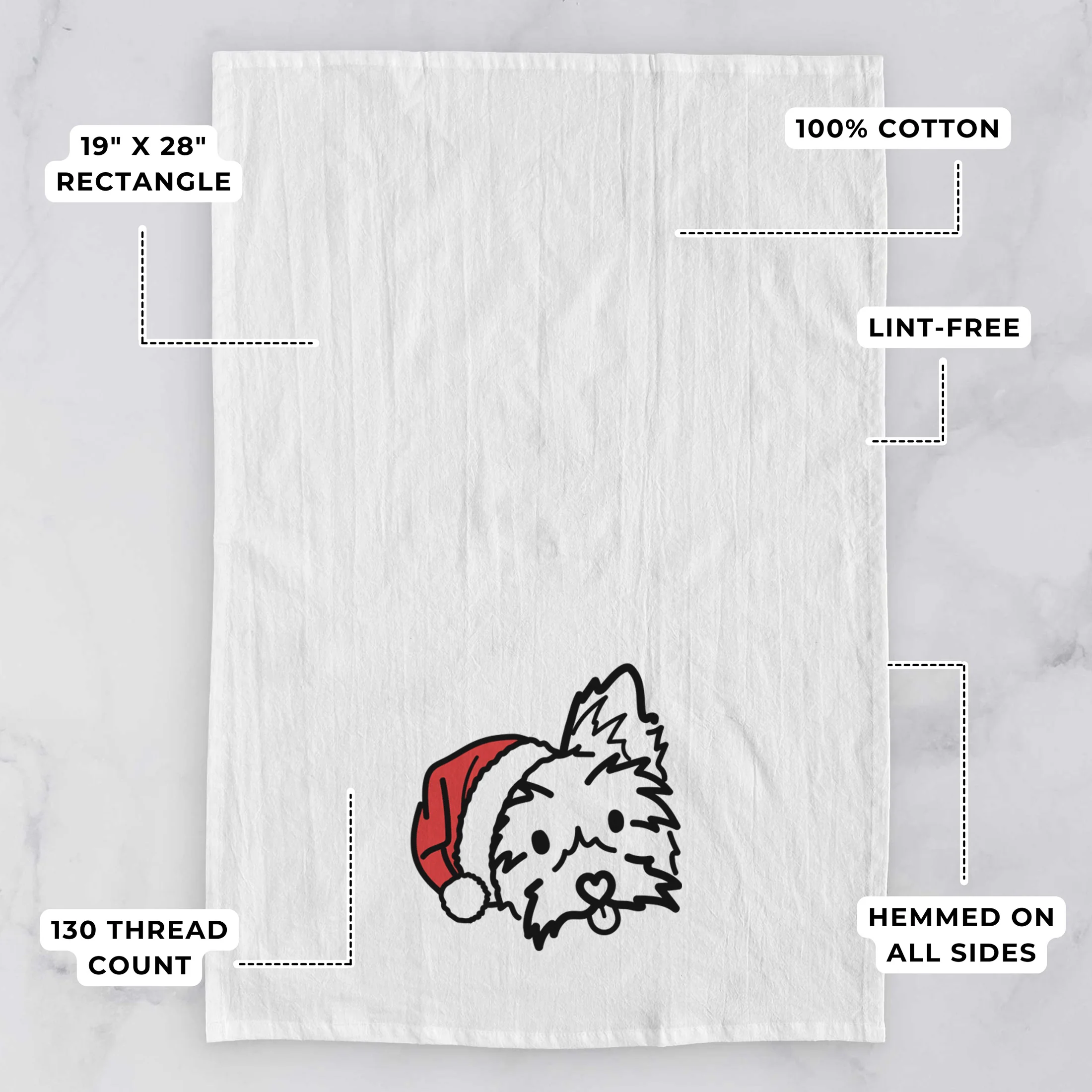 Jolly Yorkshire Terrier - Luna - Tea Towel - Image 3