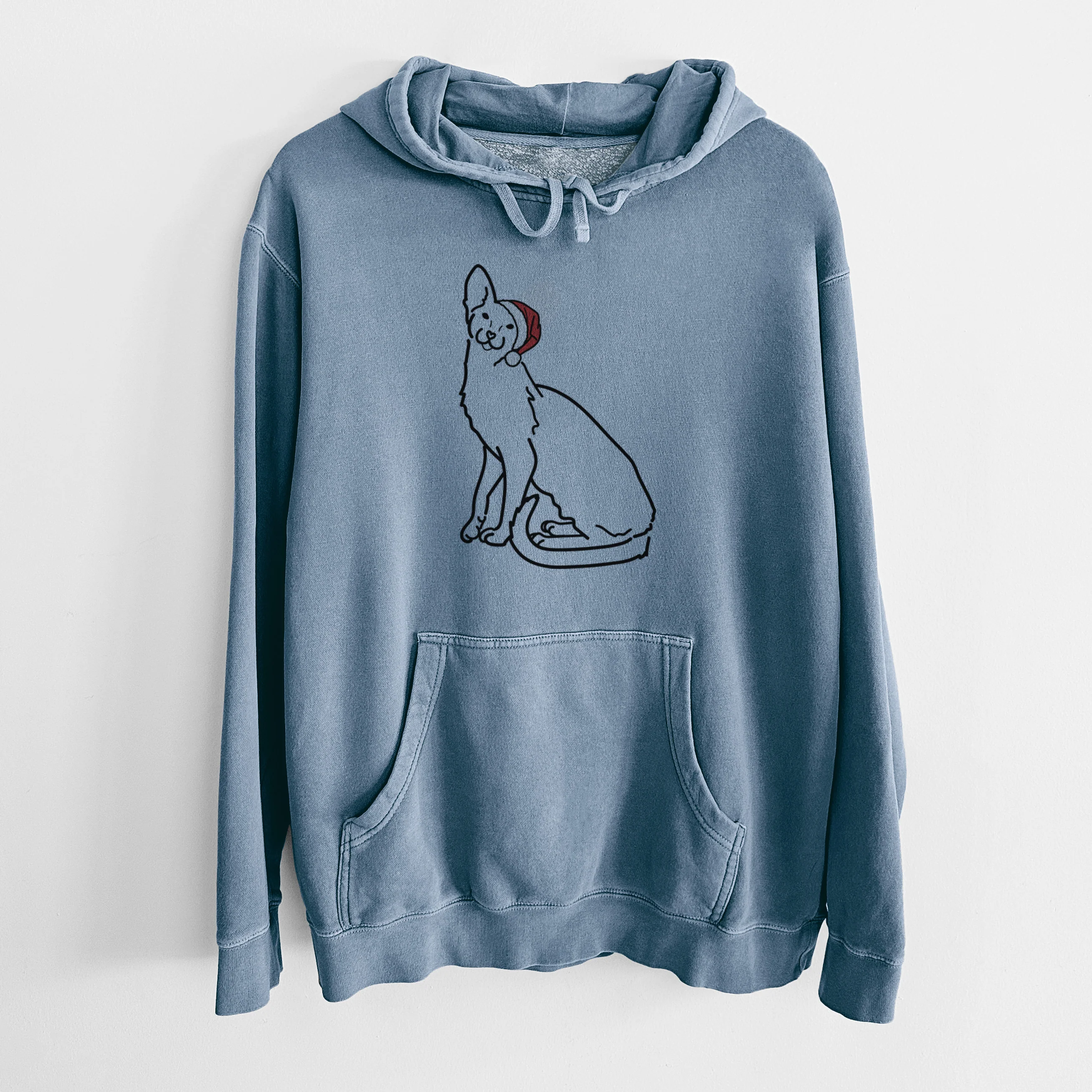 Jolly Oriental Shorthair Cat - Lyra - Unisex Pigment Dyed Hoodie - Image 7