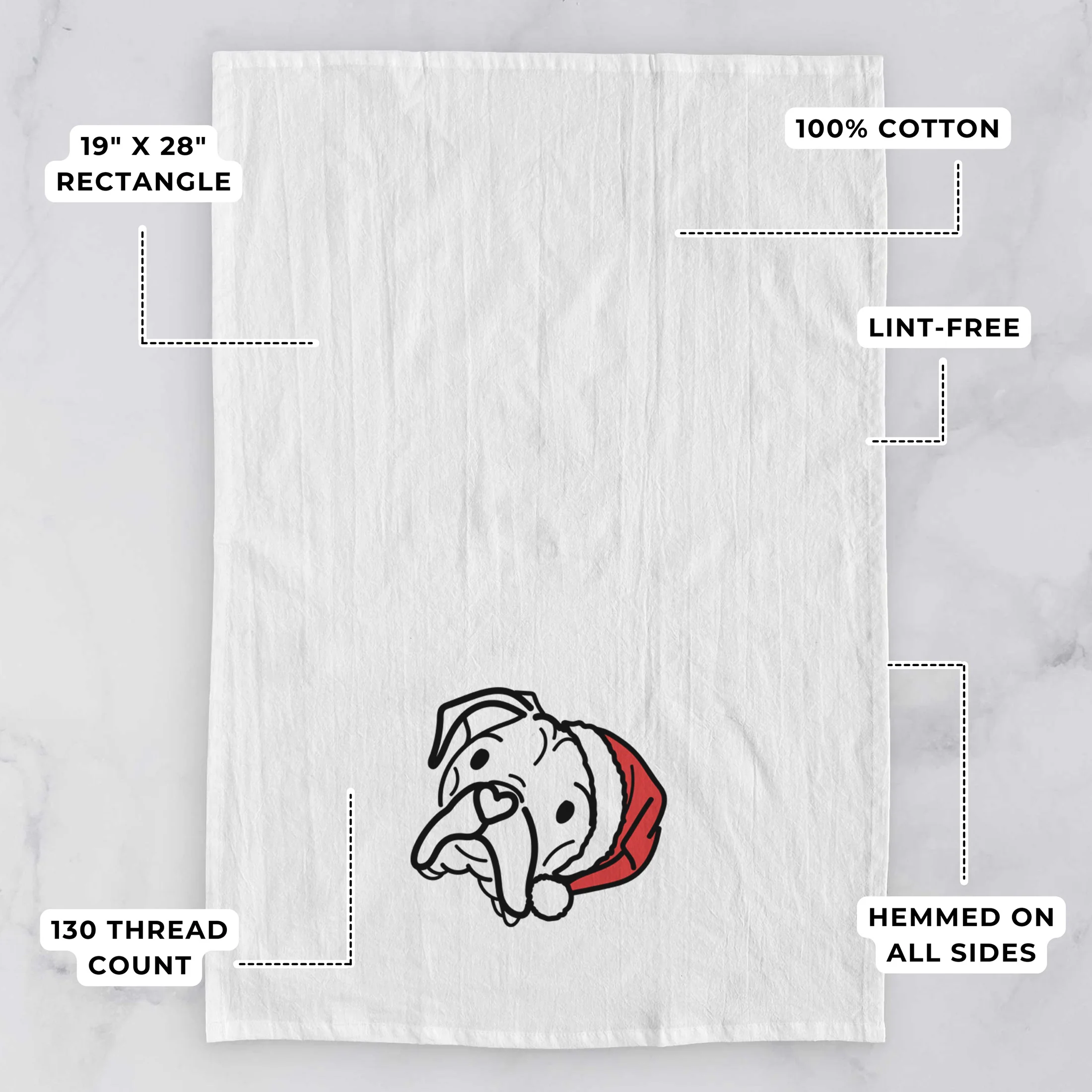 Jolly Boxer - Noodle - Tea Towel - Image 3