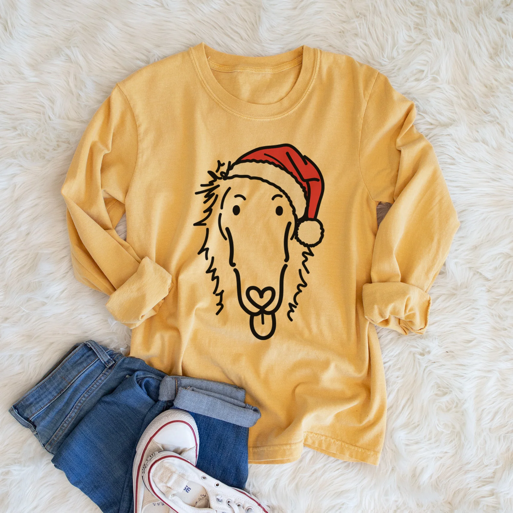 Jolly Borzoi - Opal - Heavyweight 100% Cotton Long Sleeve - Image 5