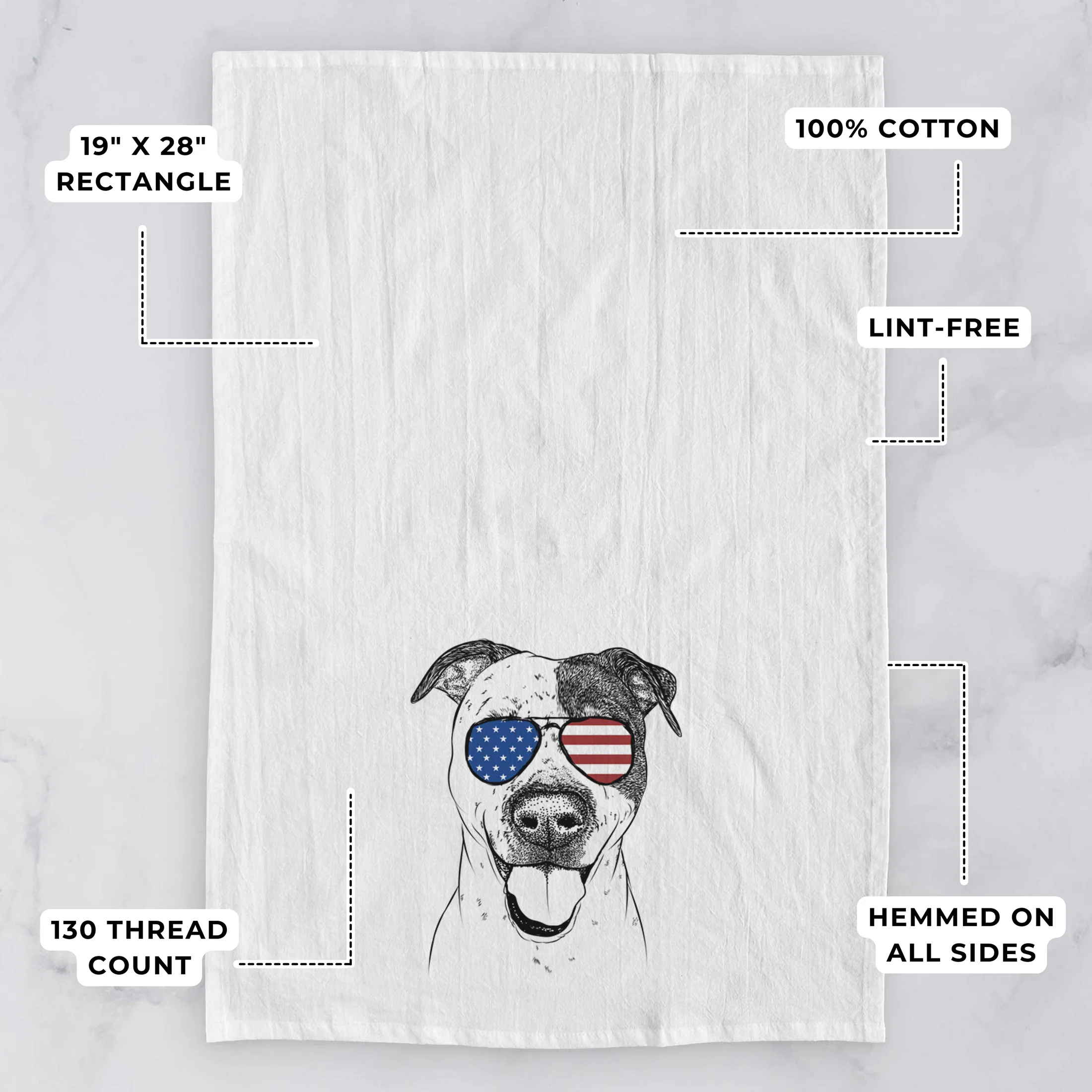 Simon the Mixed Breed Tea Towel - Image 3