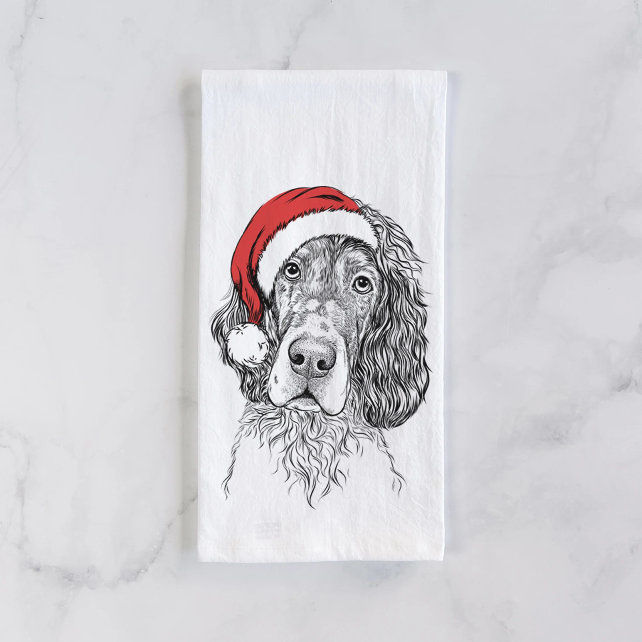 Sir Rexford the Blue Belton English Setter Tea Towel - Image 2