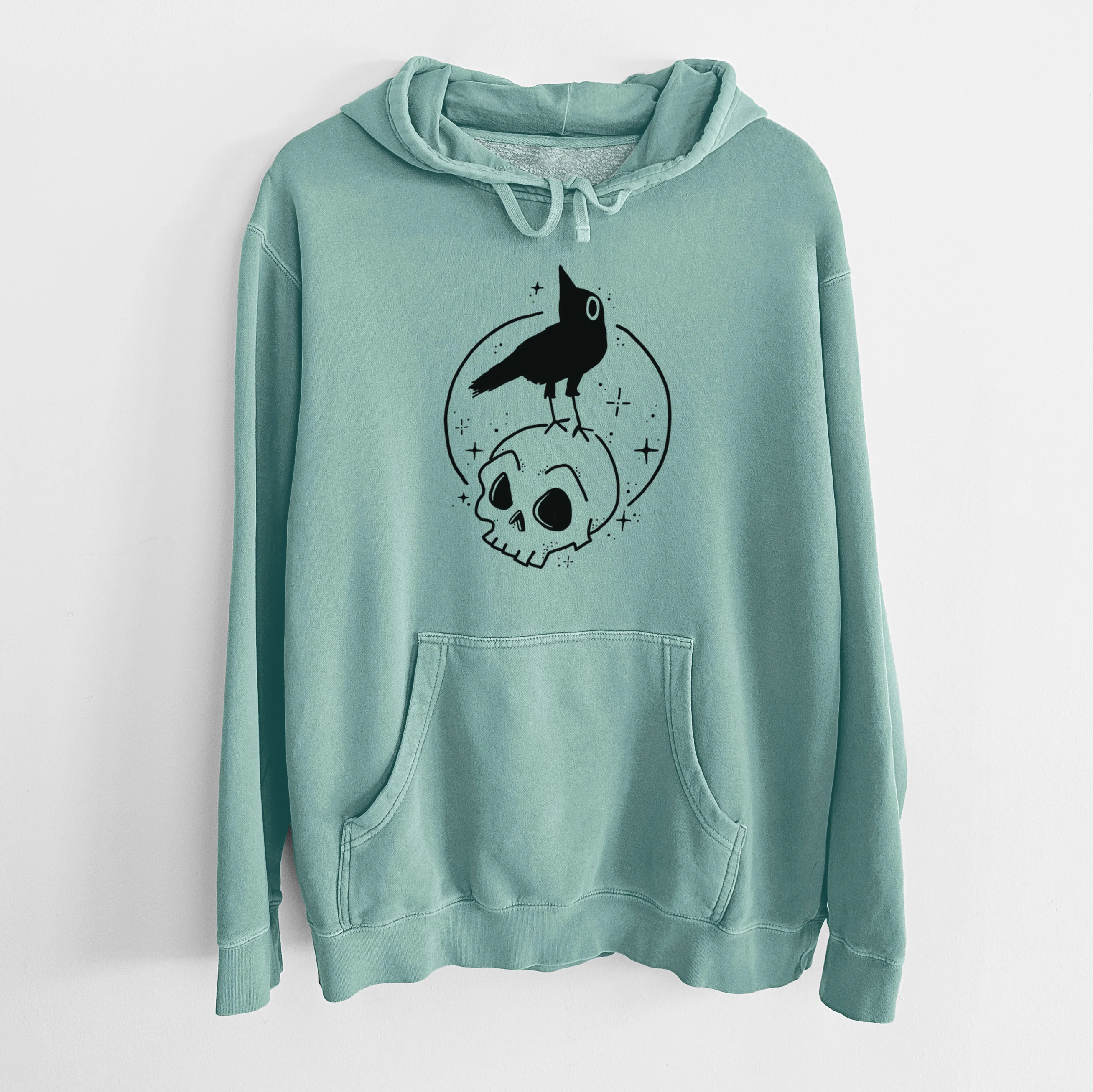 Skull Raven - Unisex Pigment Dyed Hoodie - Image 10