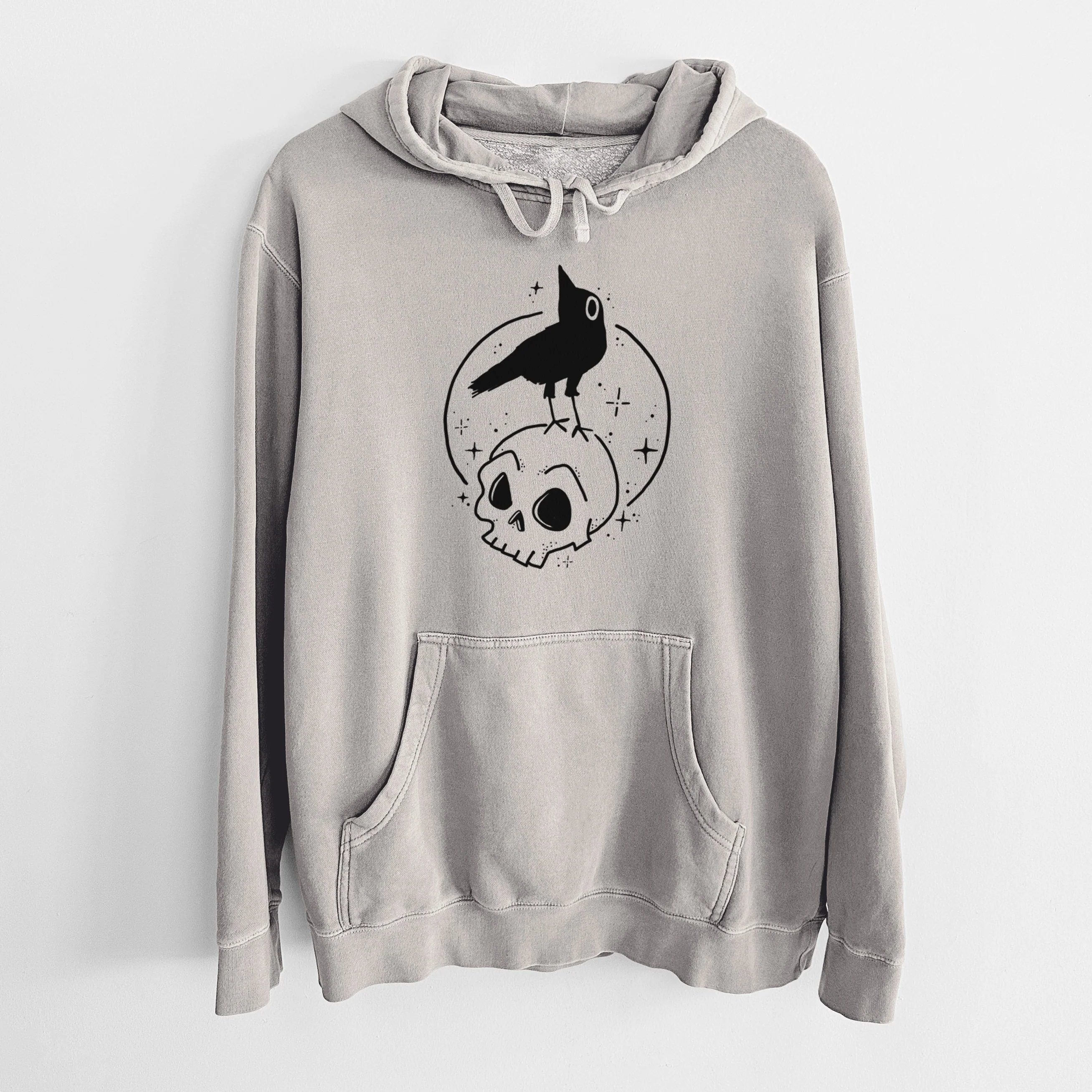 Skull Raven - Unisex Pigment Dyed Hoodie - Image 5