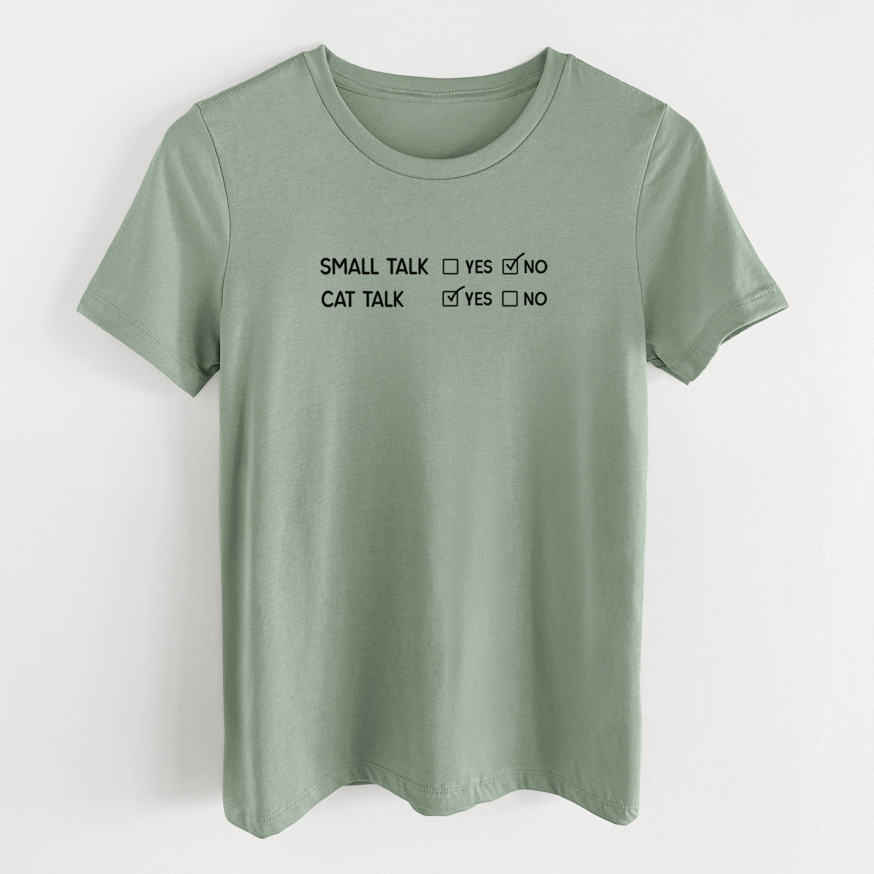Small Talk No - Cat Talk Yes - Women's Lightweight Relaxed Fit 100% Cotton Crewneck - Image 11