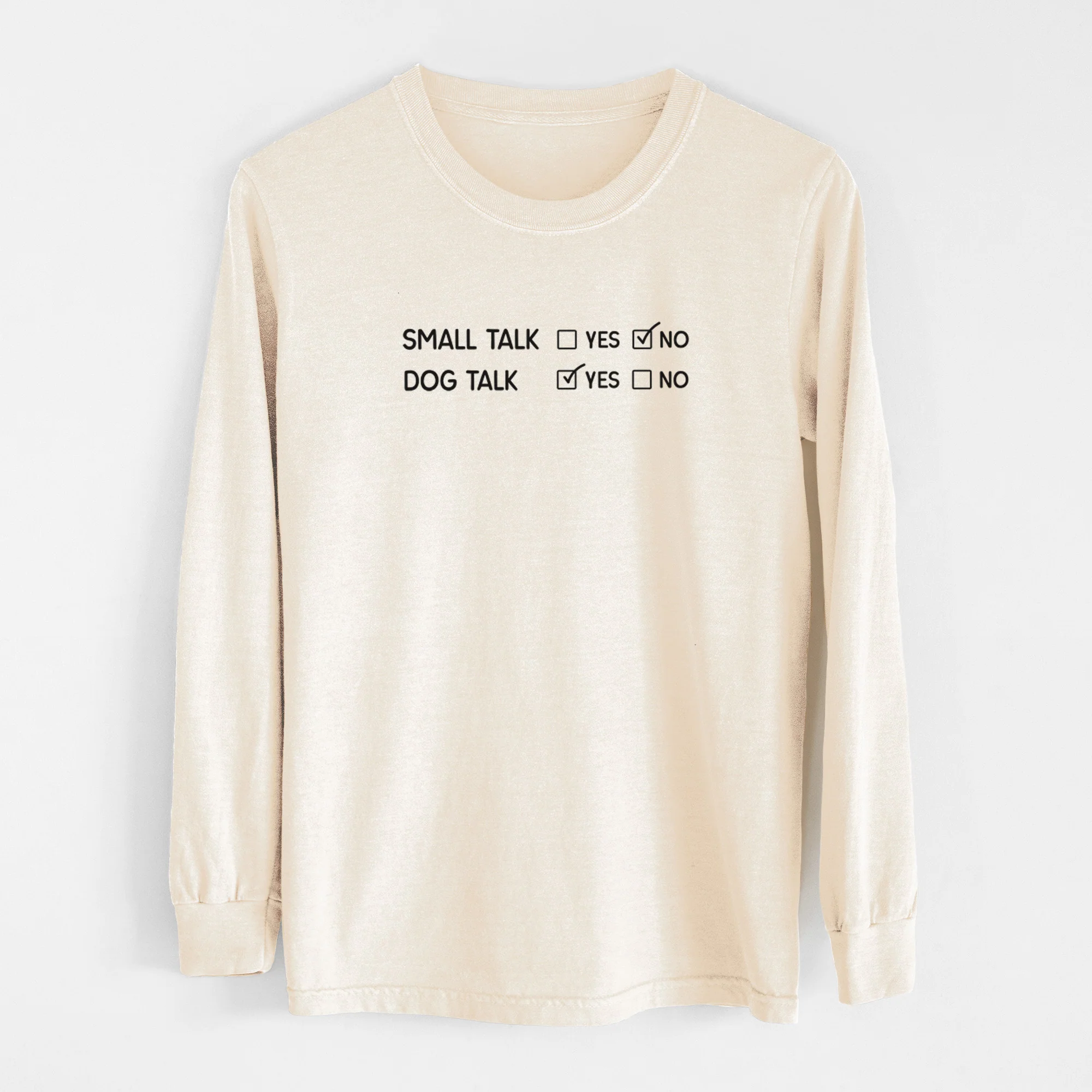 Small Talk No - Dog Talk Yes - Men's Heavyweight 100% Cotton Long Sleeve - Image 12
