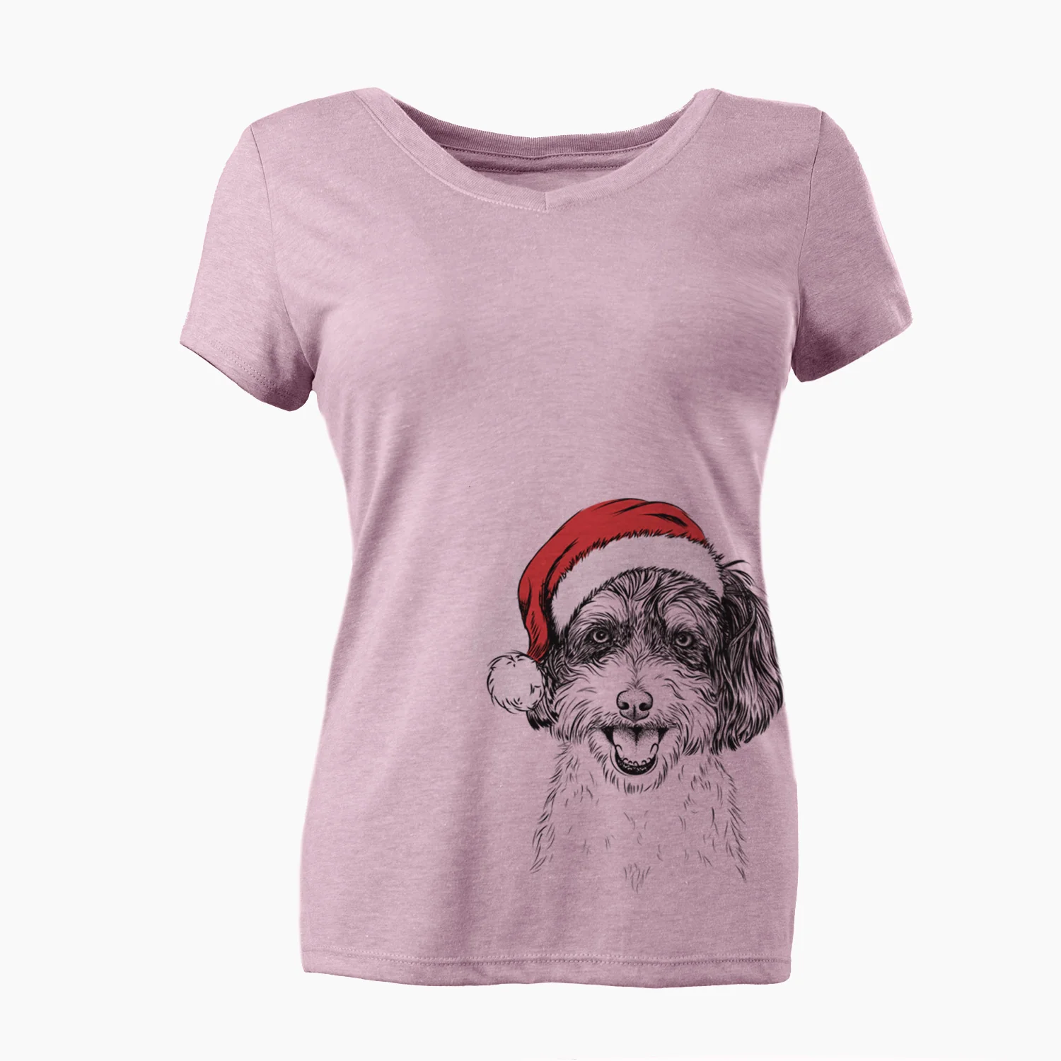 Santa Carlos the Cavapoo - Women's Perfect V-neck Shirt - Image 2