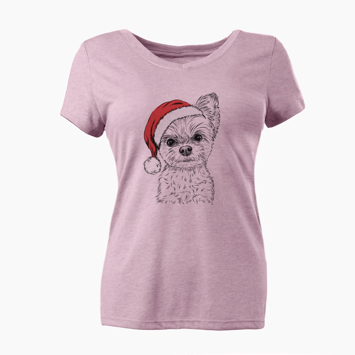 Santa Chance the Yapper the Yorkshire Terrier - Women's Perfect V-neck Shirt - Image 6