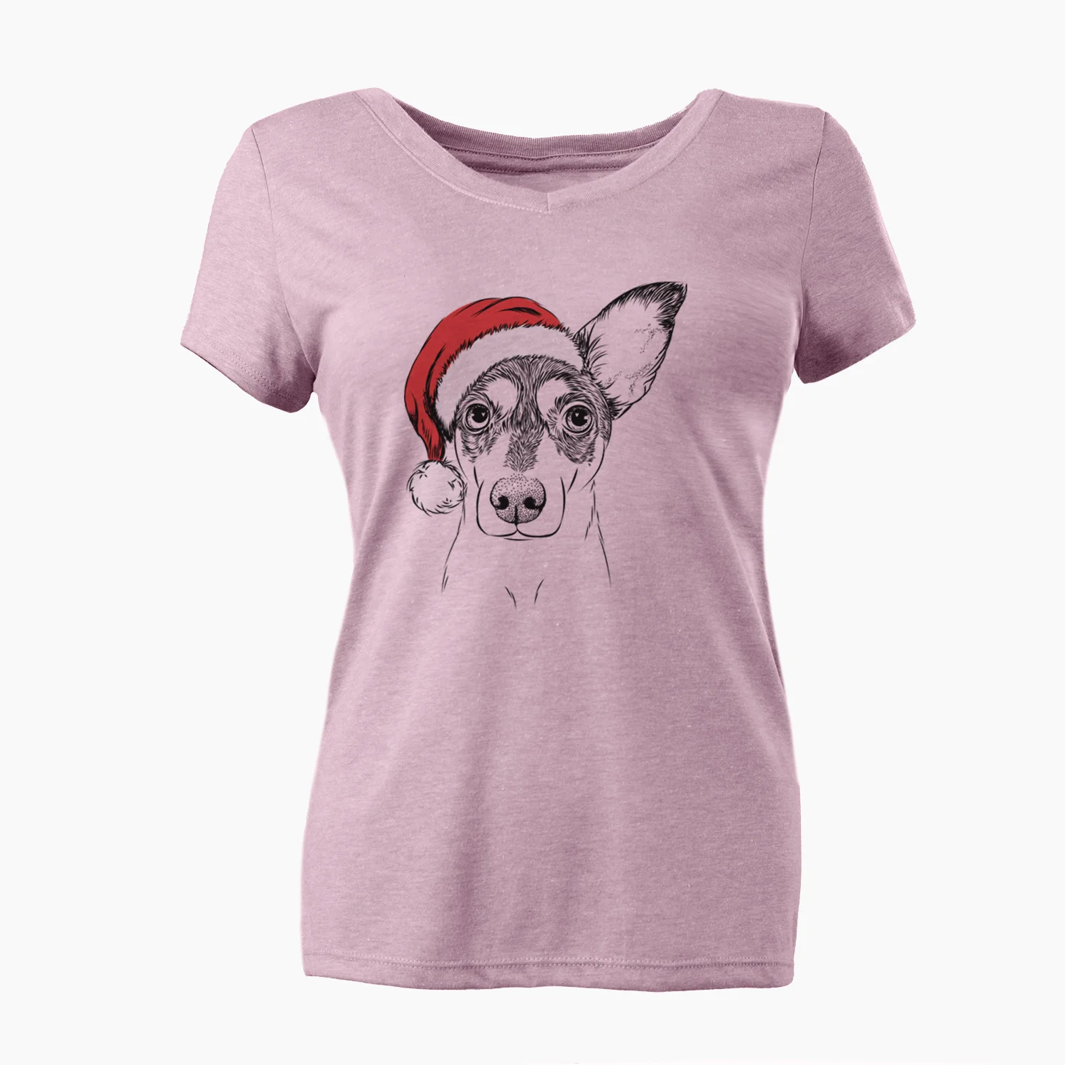 Santa Chloe the Doxie Mix - Women's Perfect V-neck Shirt - Image 6