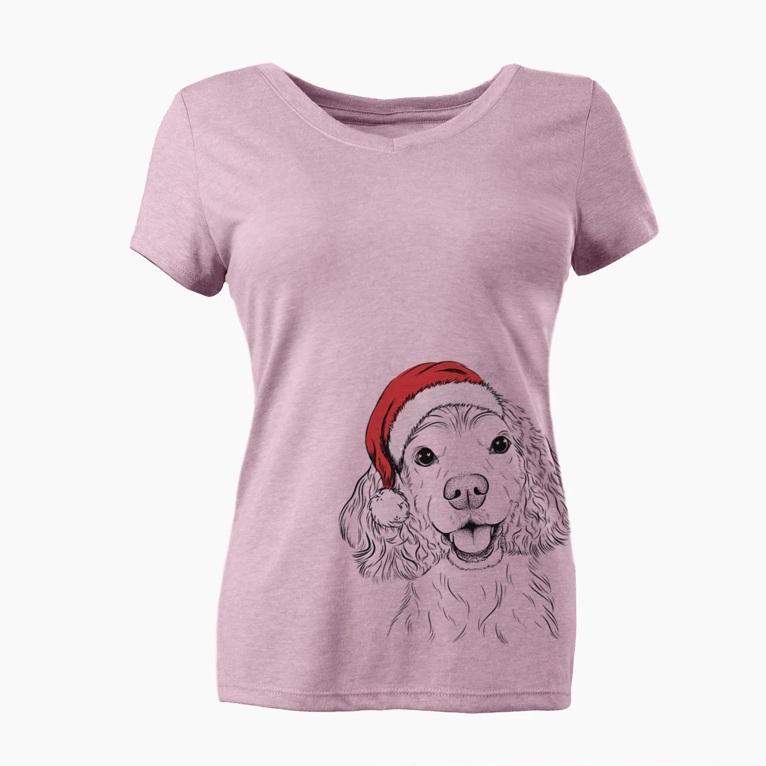 Santa Cricket the American Cocker Spaniel - Women's Perfect V-neck Shirt - Image 2