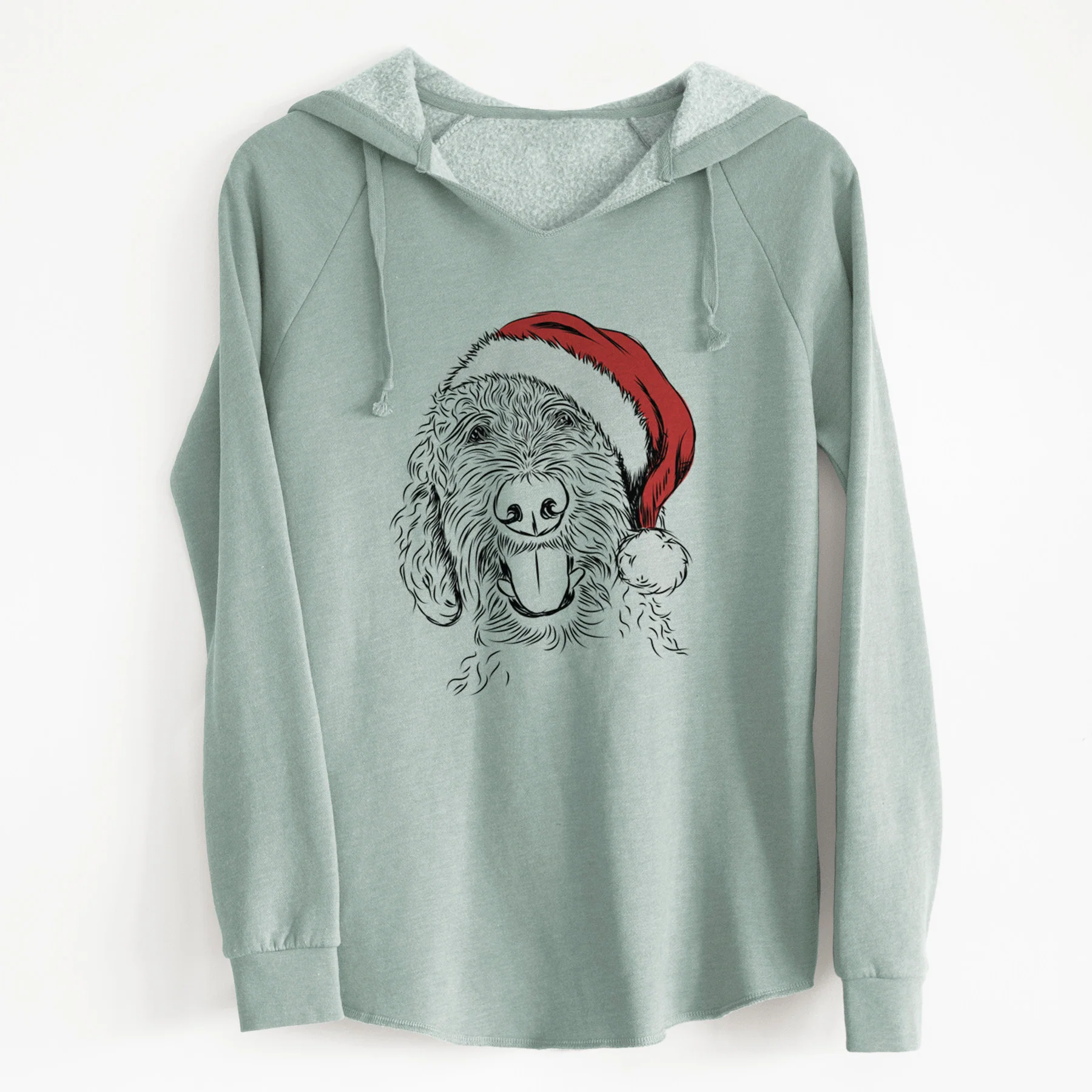 Santa Dixie the Doodle - Cali Wave Hooded Sweatshirt - Image 6
