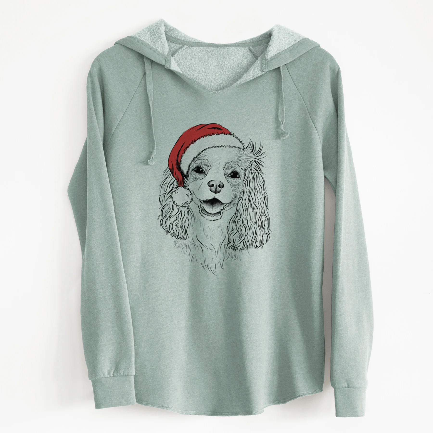 Santa Halley Comet the Cavalier King Charles Spaniel - Cali Wave Hooded Sweatshirt - Image 7