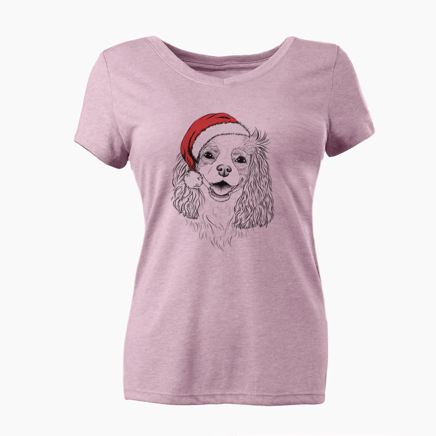 Santa Halley Comet the Cavalier King Charles Spaniel - Women's Perfect V-neck Shirt - Image 6