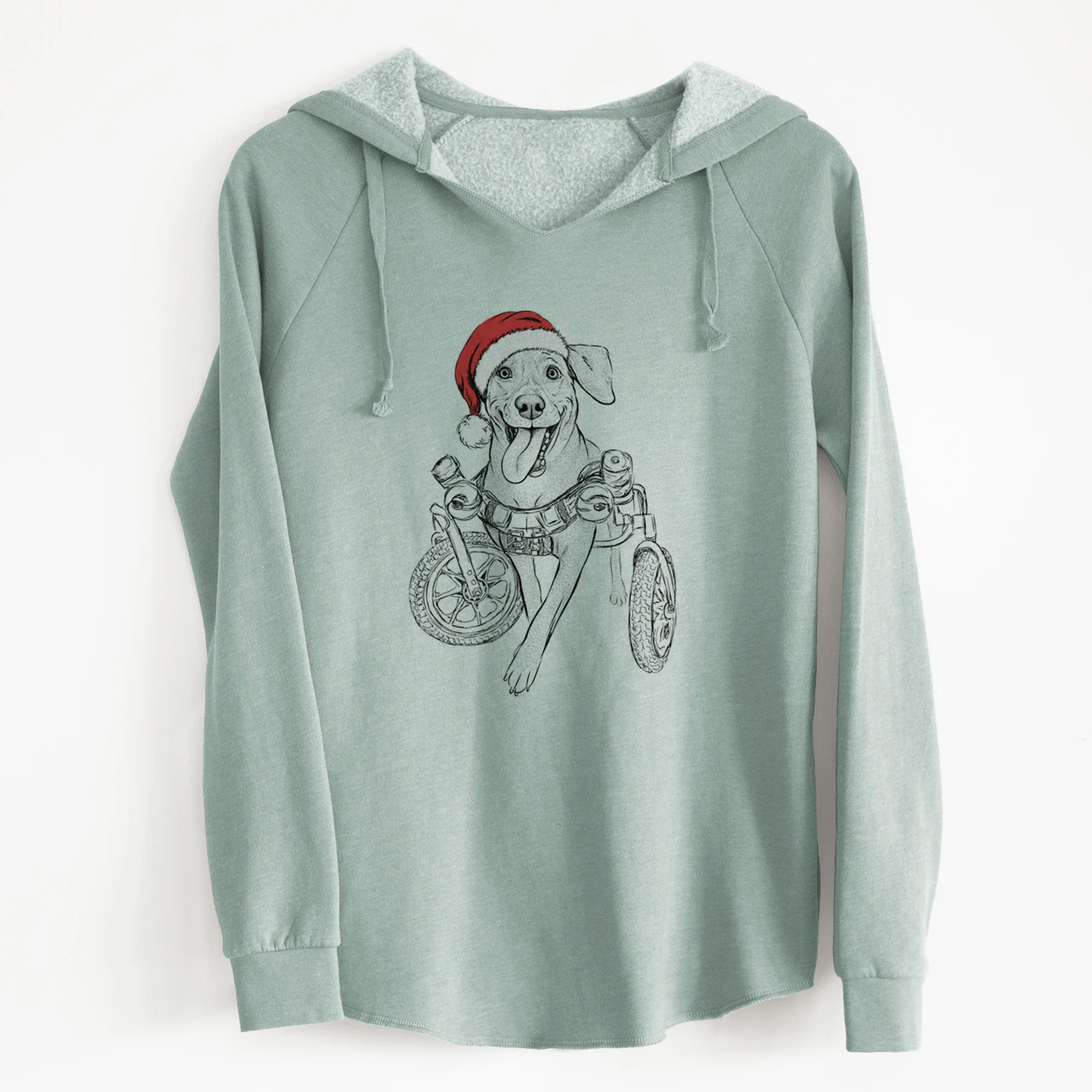 Santa Hannah the Pitbull Mix - Cali Wave Hooded Sweatshirt - Image 7