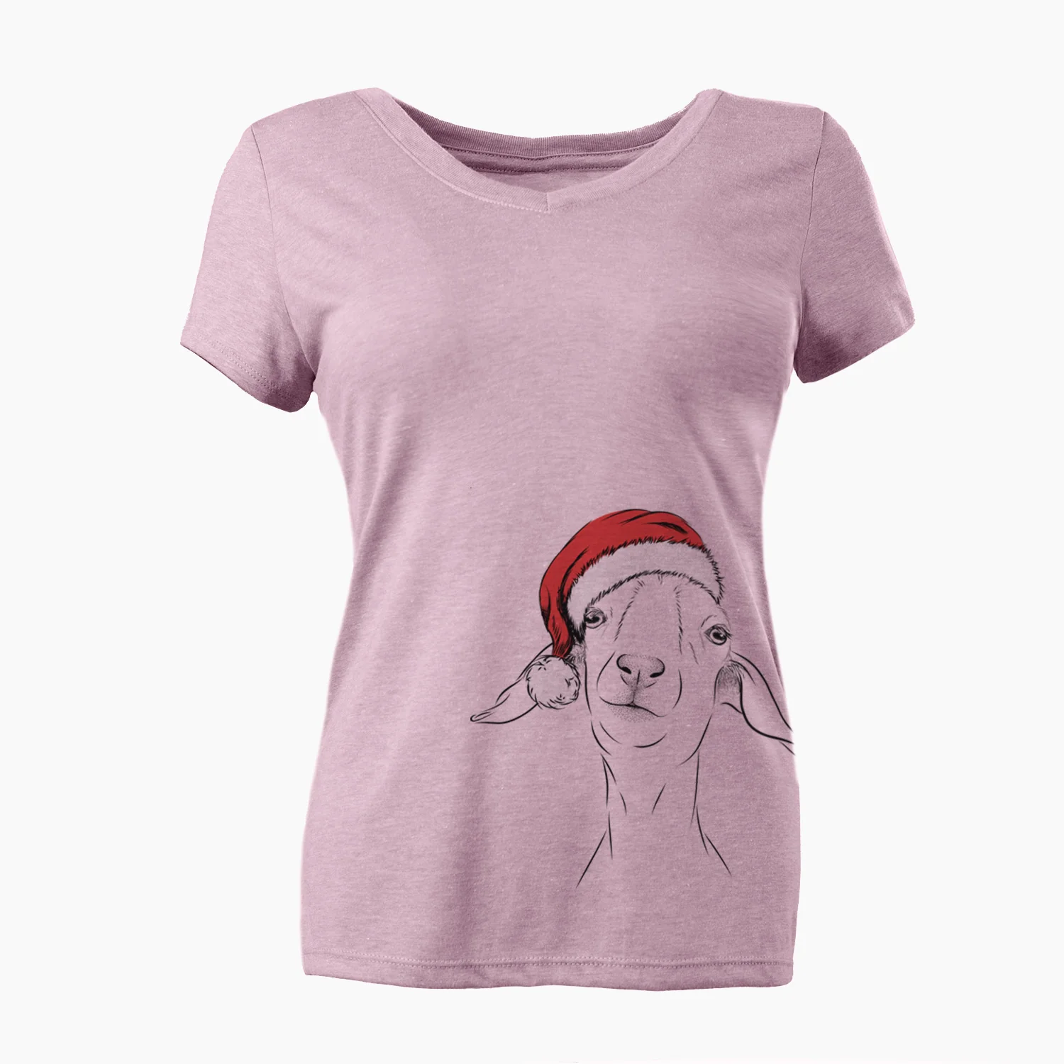Santa Kara Dune the Spanish Boer Goat - Women's Perfect V-neck Shirt - Image 2