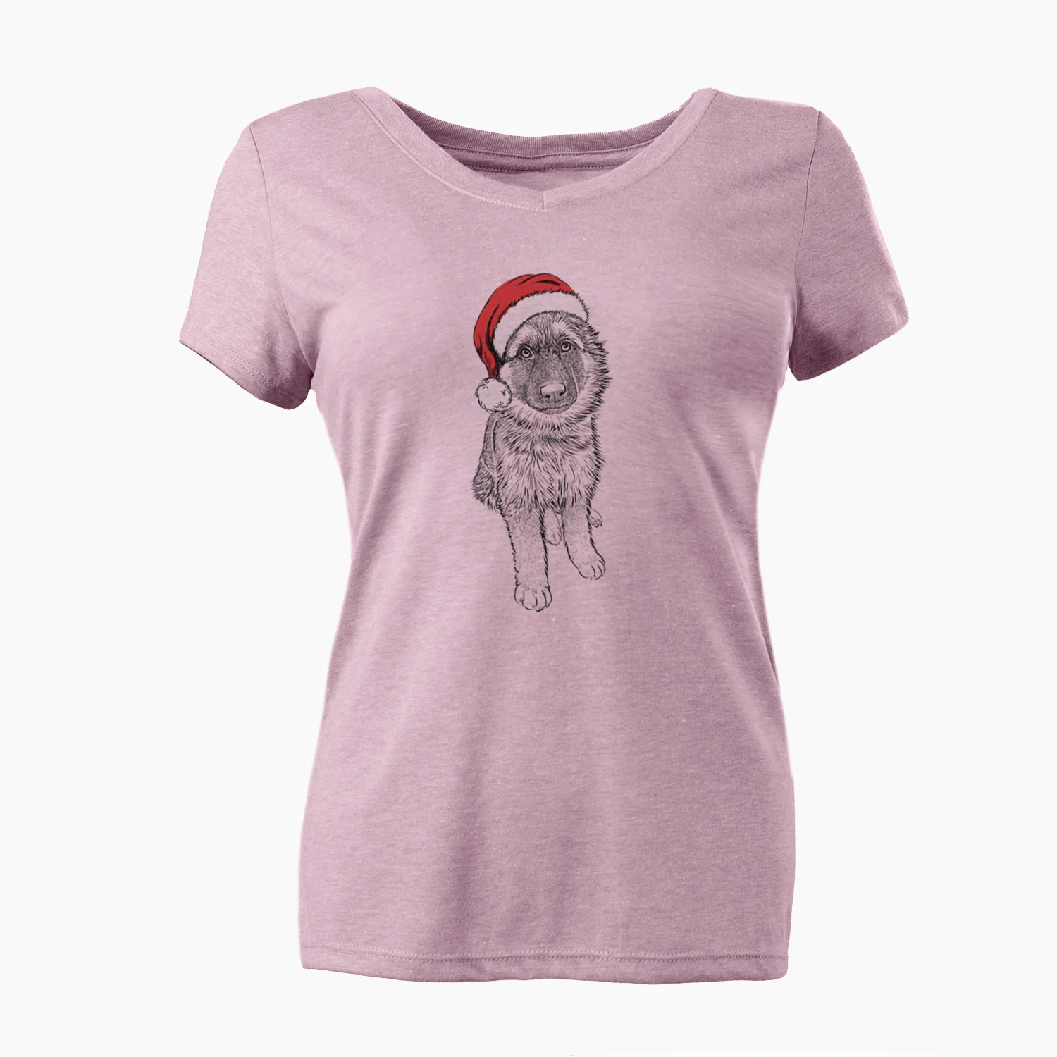 Santa Kuyo the German Shepherd - Women's Perfect V-neck Shirt - Image 6