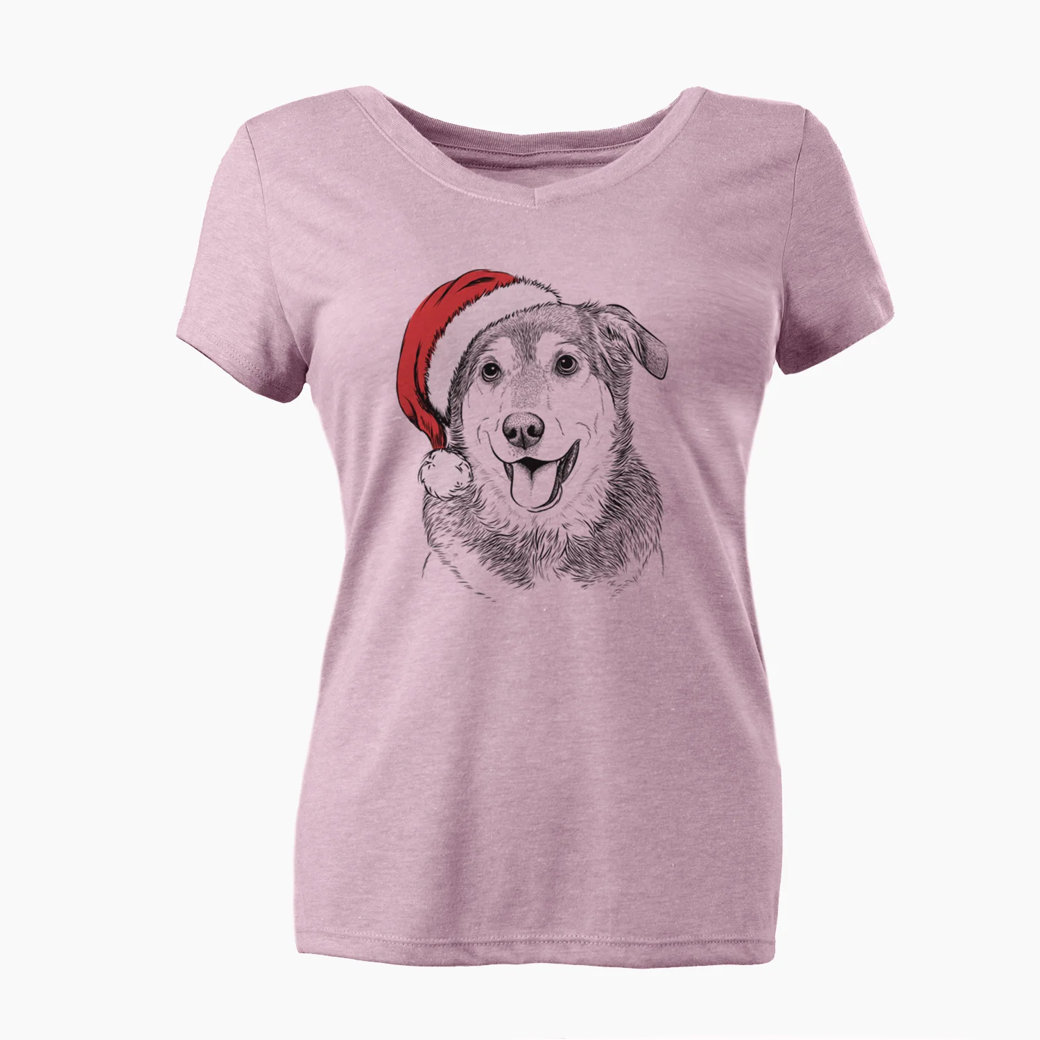 Santa Lance the Lab/Shepherd Mix - Women's Perfect V-neck Shirt - Image 6