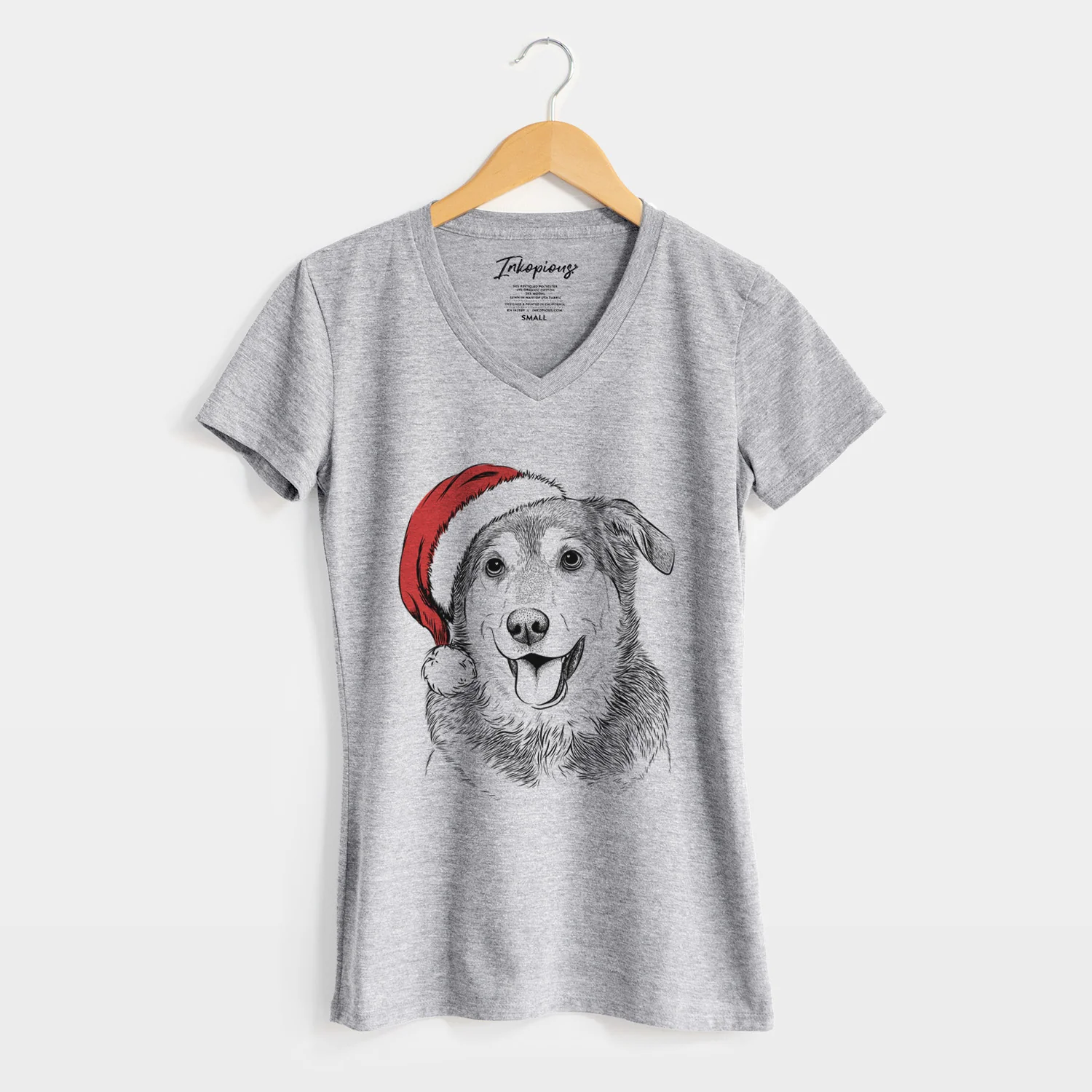 Santa Lance the Lab/Shepherd Mix - Women's Perfect V-neck Shirt - Image 8