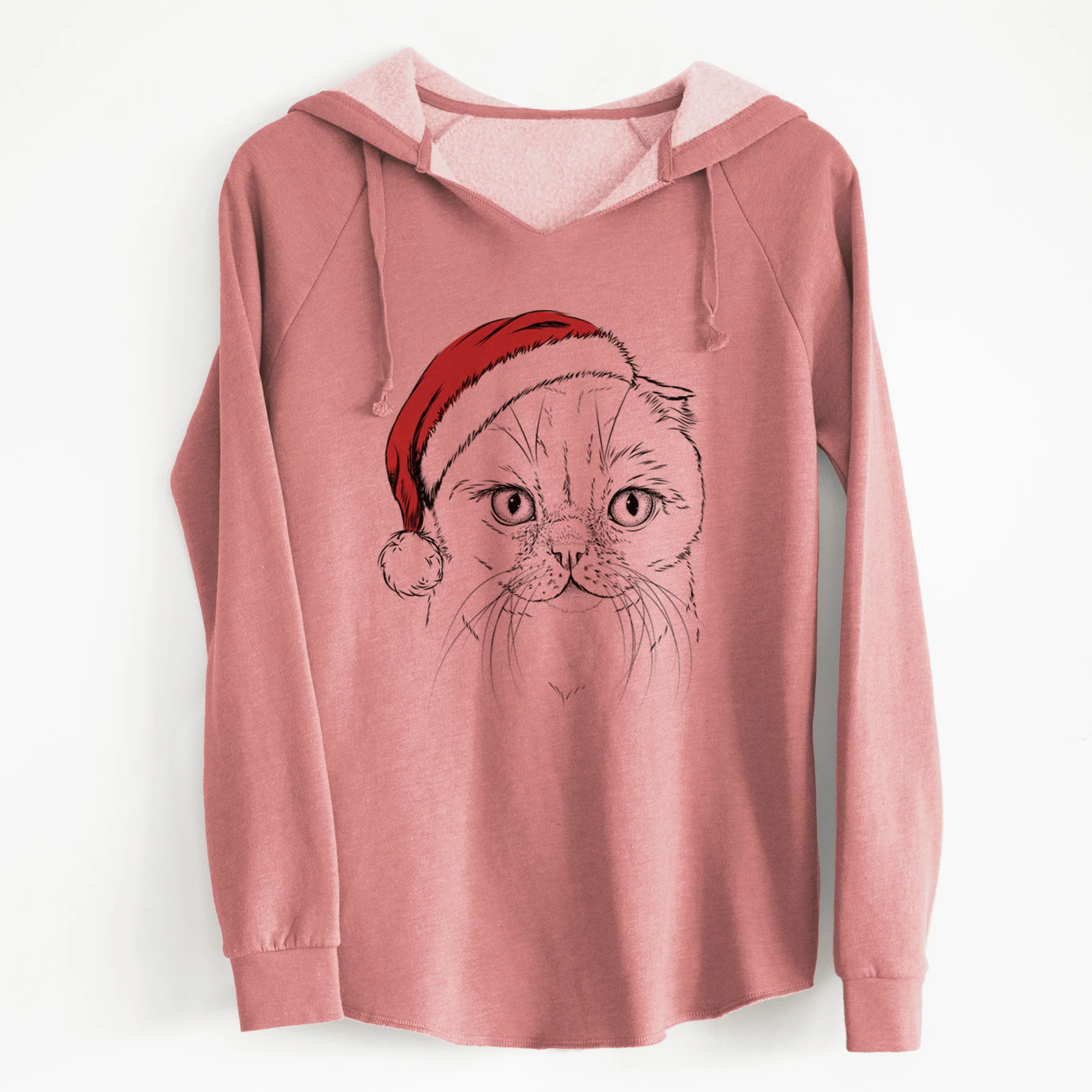 Santa Lina the Exotic Fold Cat - Cali Wave Hooded Sweatshirt - Image 6