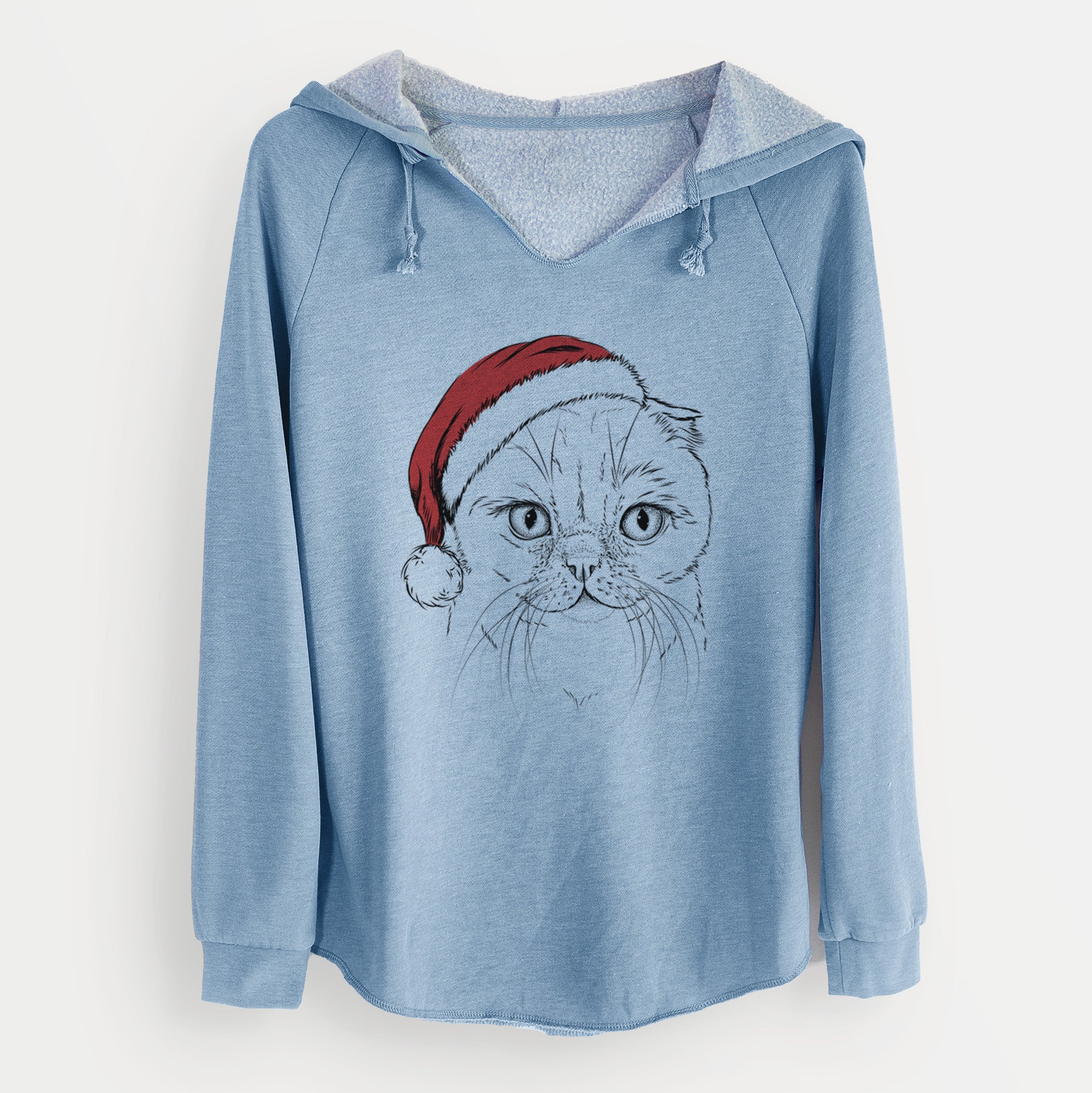 Santa Lina the Exotic Fold Cat - Cali Wave Hooded Sweatshirt - Image 9