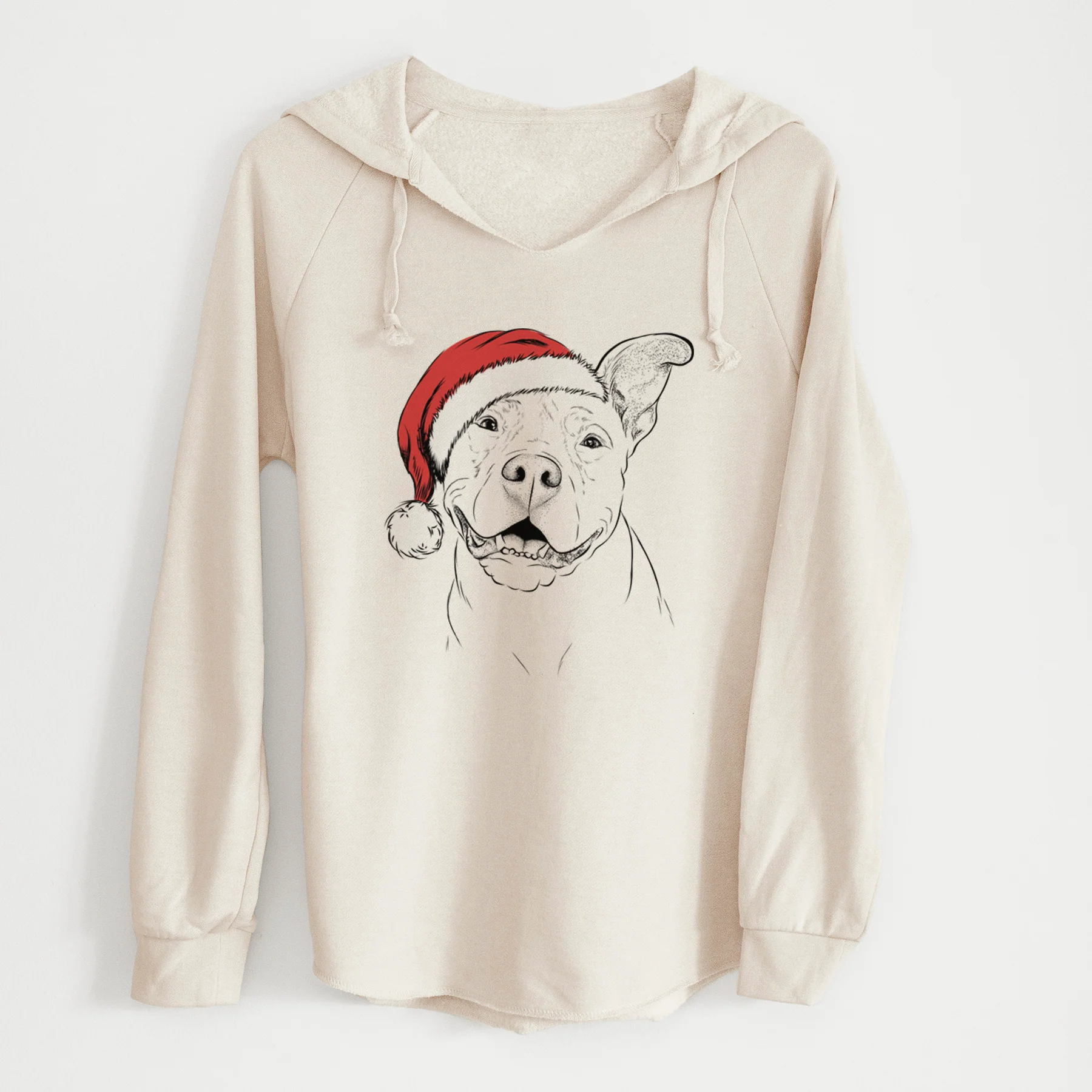 Santa Malibu the Staffordshire Terrier/Pitbull Mix - Cali Wave Hooded Sweatshirt - Image 7