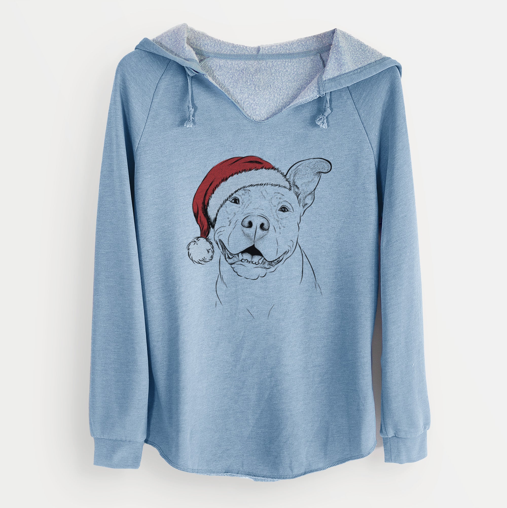 Santa Malibu the Staffordshire Terrier/Pitbull Mix - Cali Wave Hooded Sweatshirt - Image 9
