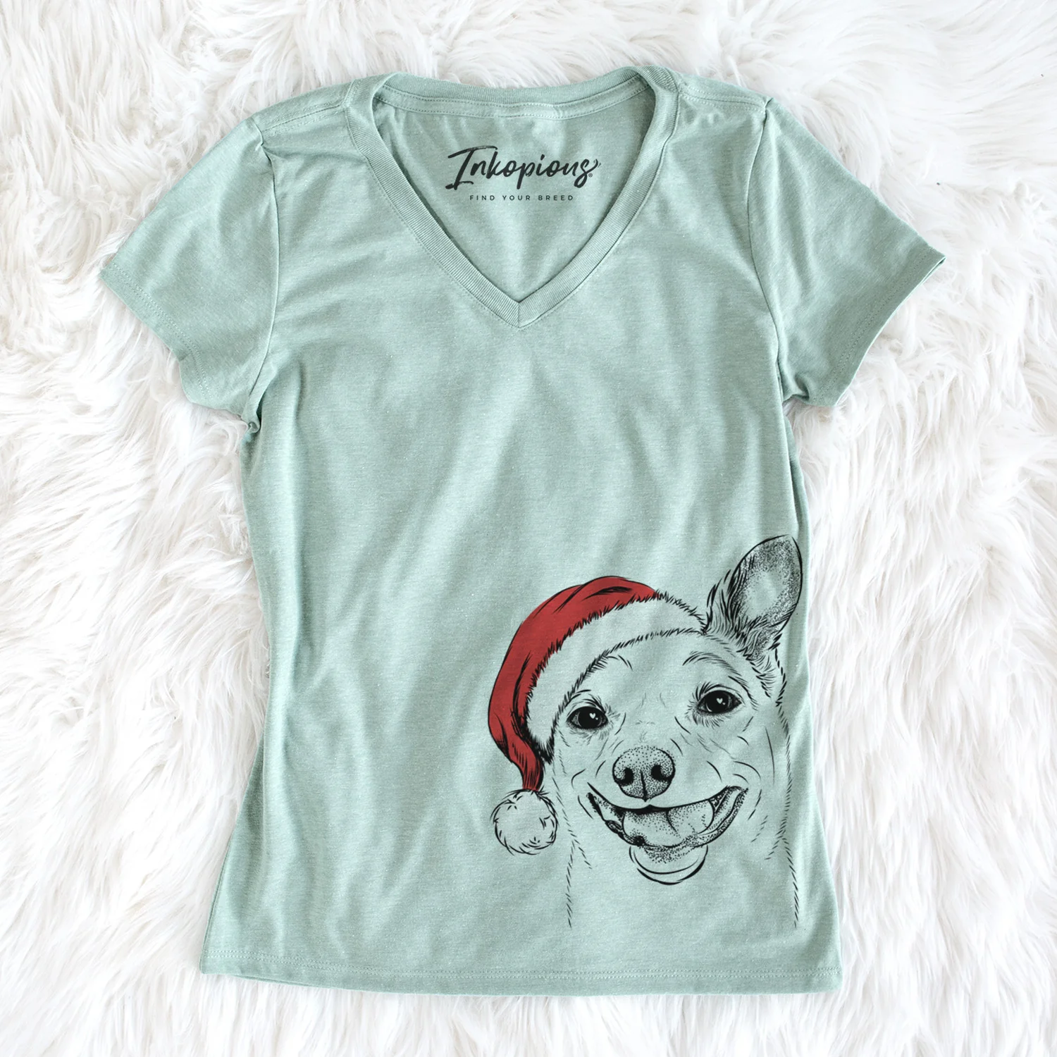Santa Mortimer the Mixed Breed - Women's Perfect V-neck Shirt