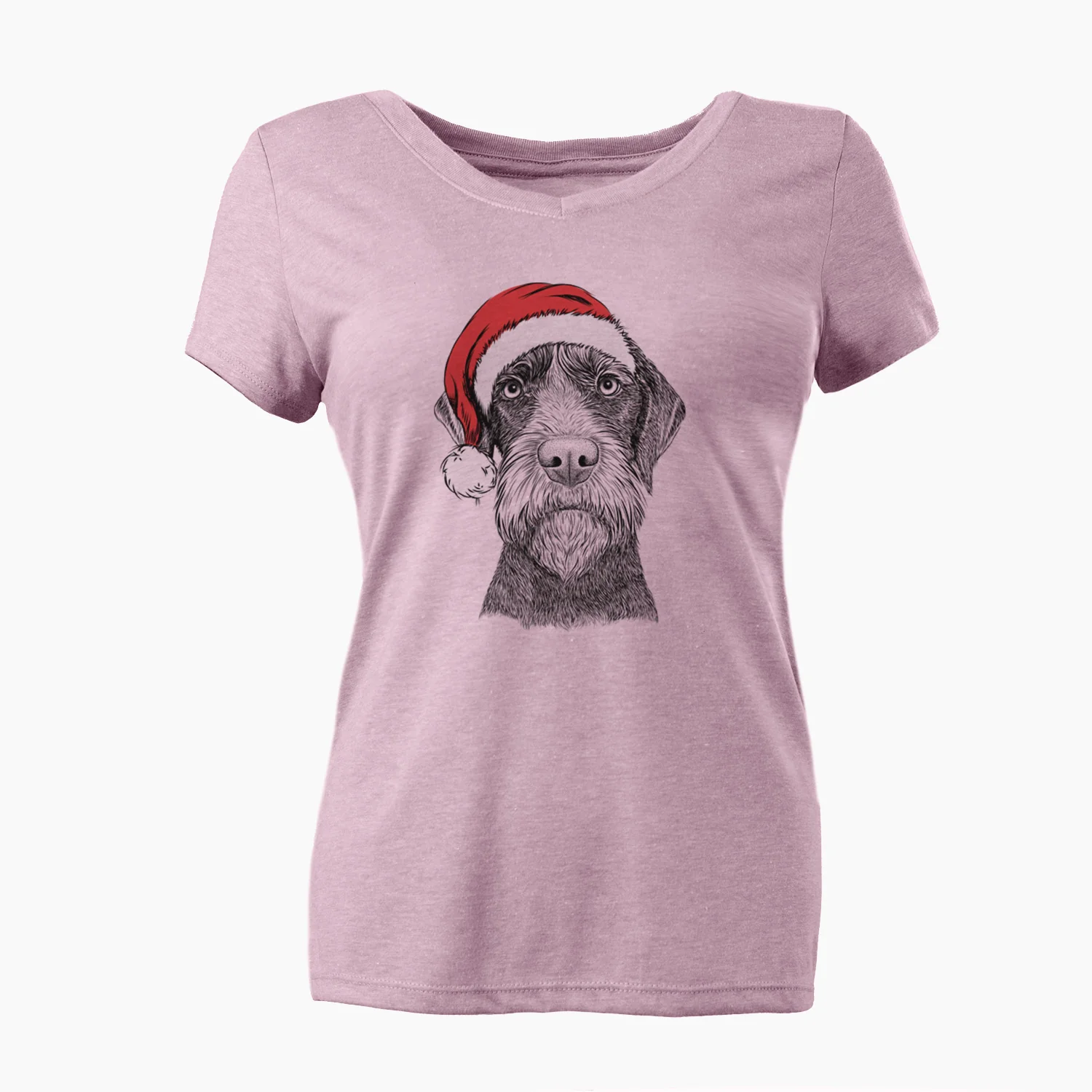Santa Oakley the Pudelpointer - Women's Perfect V-neck Shirt - Image 6
