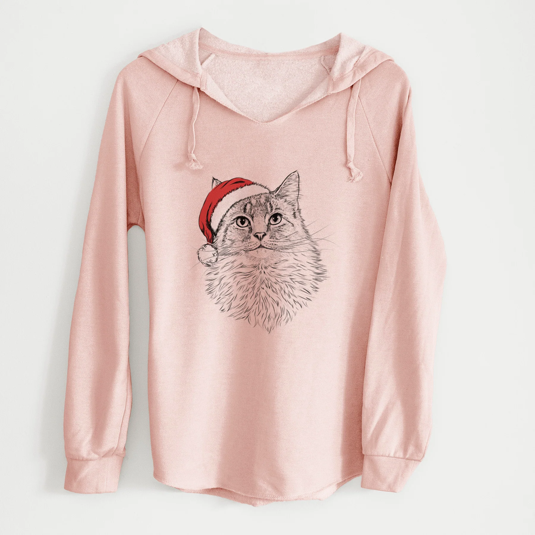 Santa Olive the Cat - Cali Wave Hooded Sweatshirt - Image 5