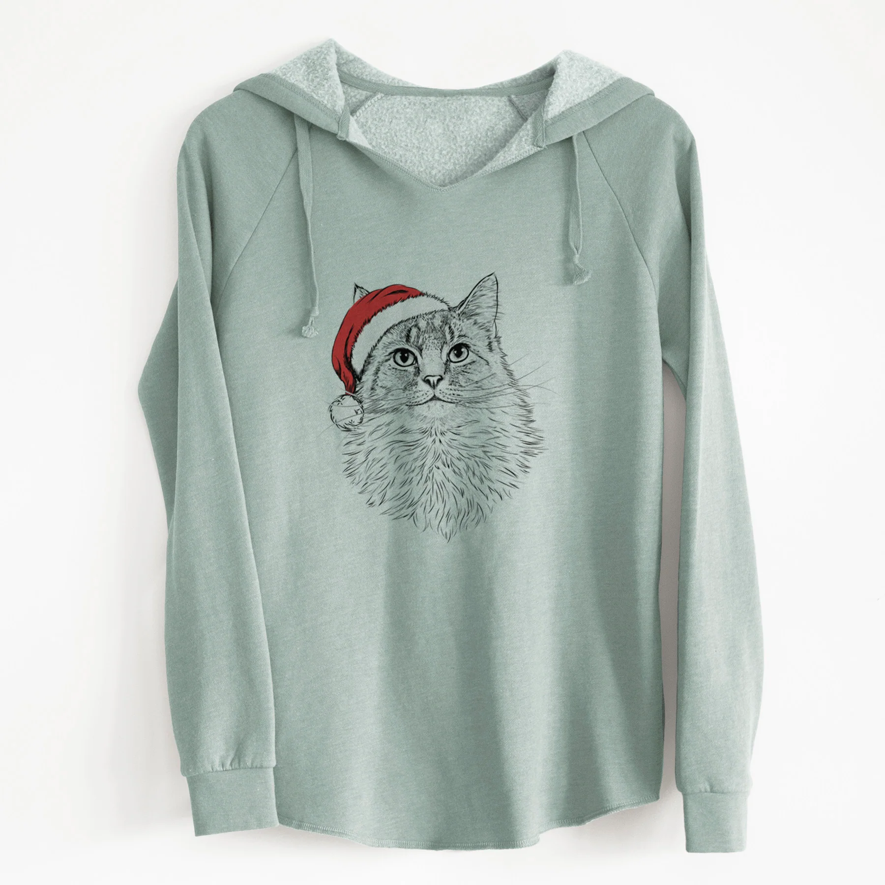 Santa Olive the Cat - Cali Wave Hooded Sweatshirt - Image 7