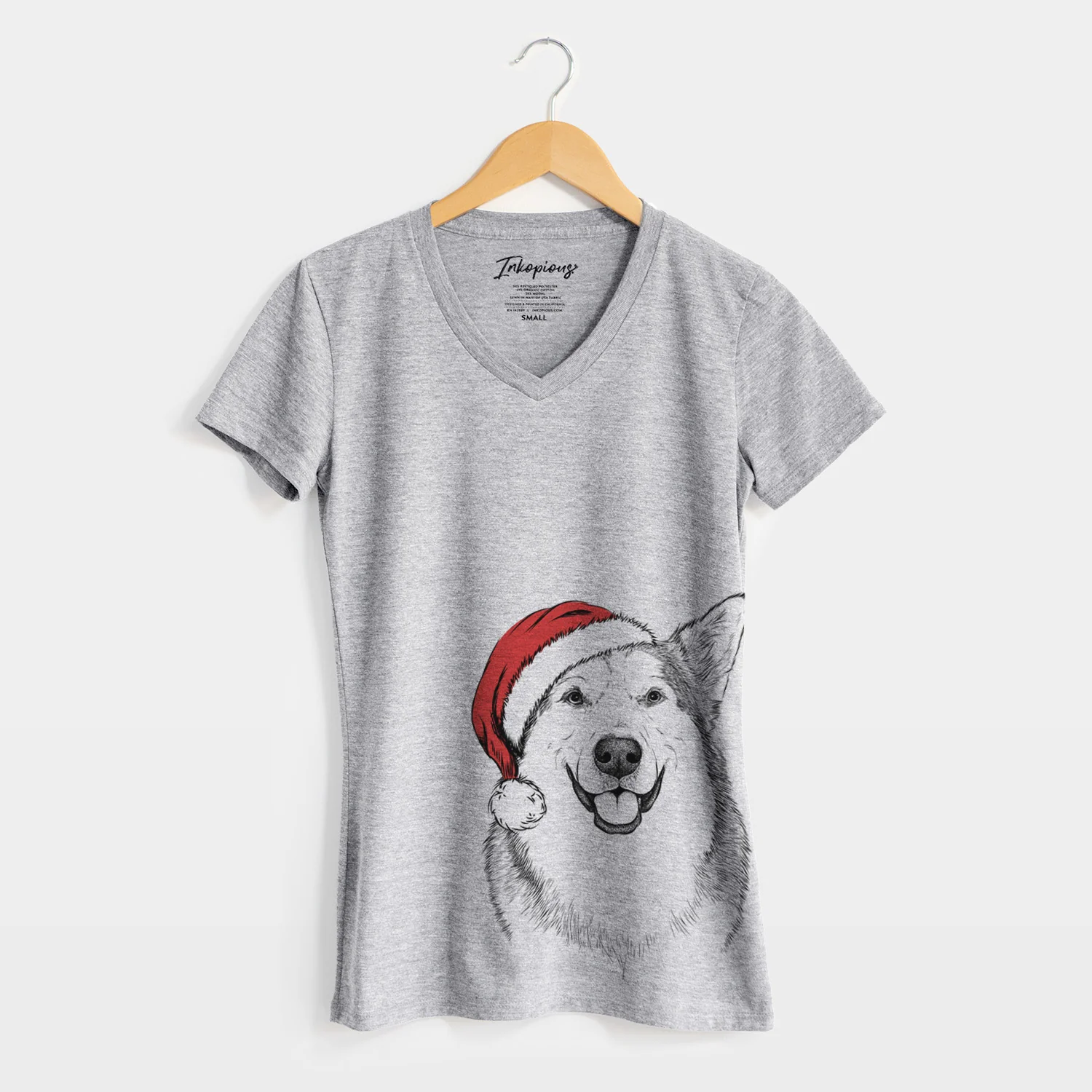 Santa Vader the Alaskan Malamute - Women's Perfect V-neck Shirt - Image 4