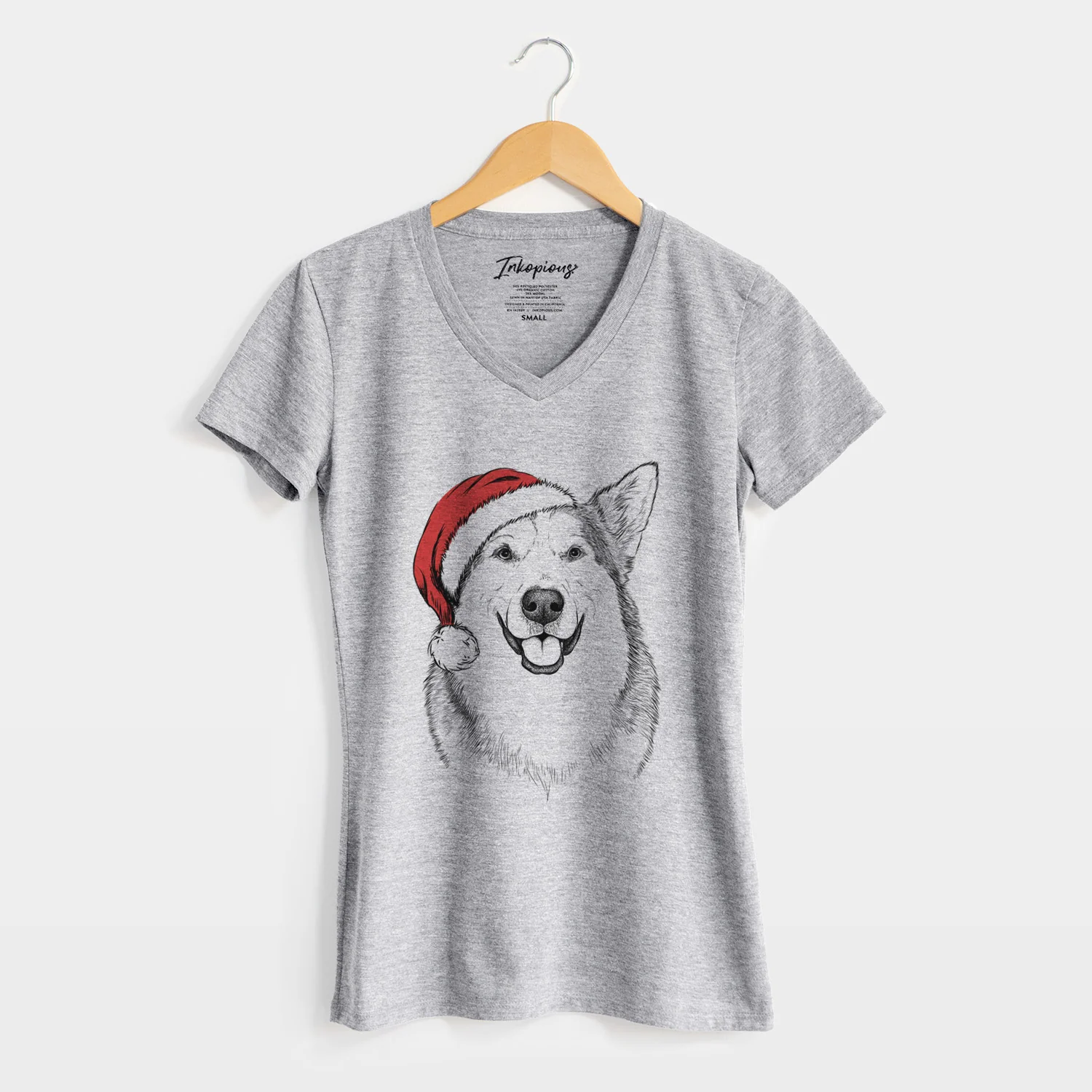 Santa Vader the Alaskan Malamute - Women's Perfect V-neck Shirt - Image 8