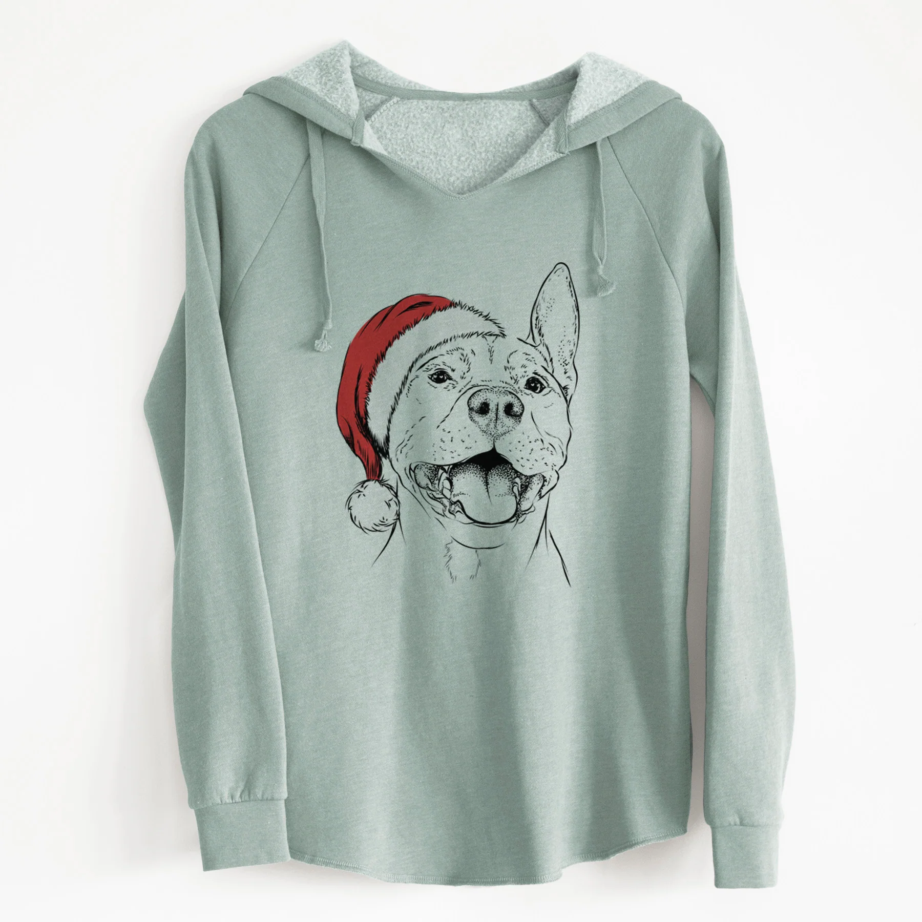 Santa Wally the Pitbull - Cali Wave Hooded Sweatshirt - Image 7