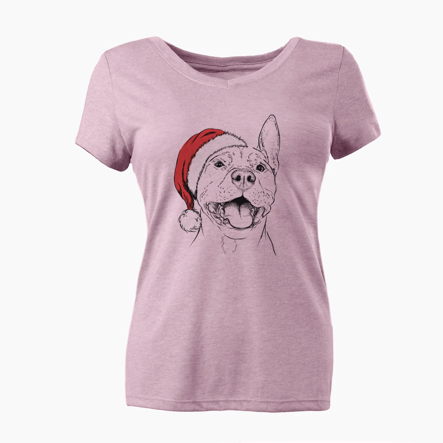 Santa Wally the Pitbull - Women's Perfect V-neck Shirt - Image 6