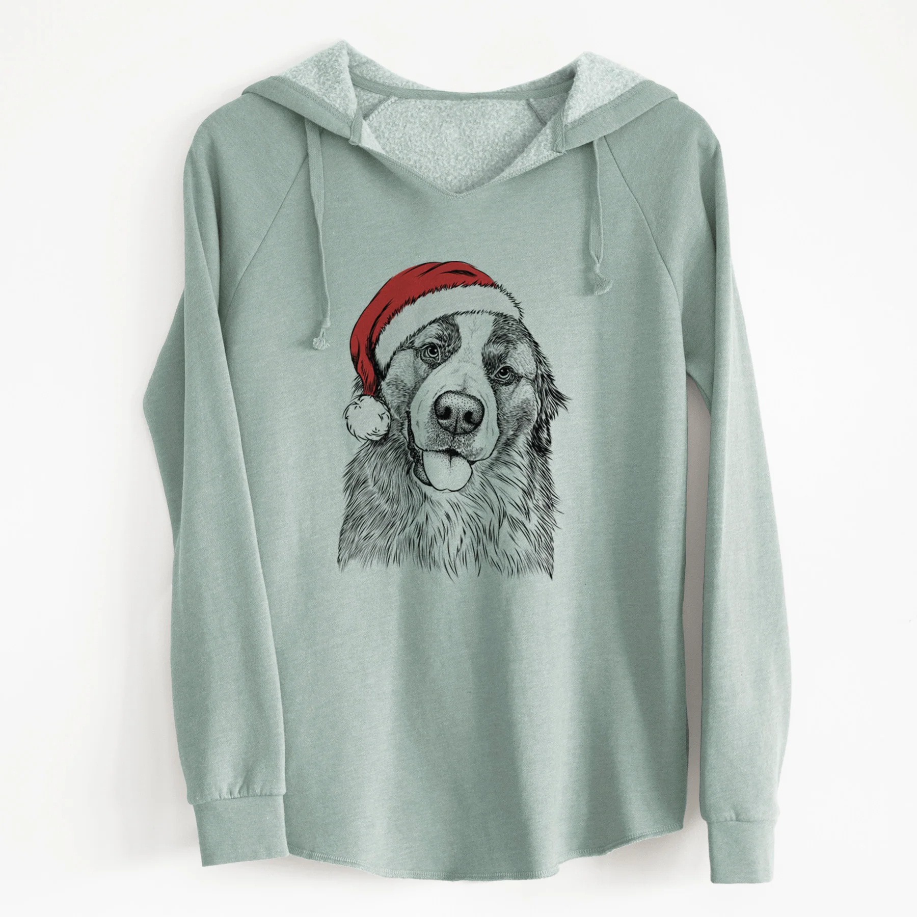 Santa Walter the Bernese Mountain Dog Mix - Cali Wave Hooded Sweatshirt - Image 7