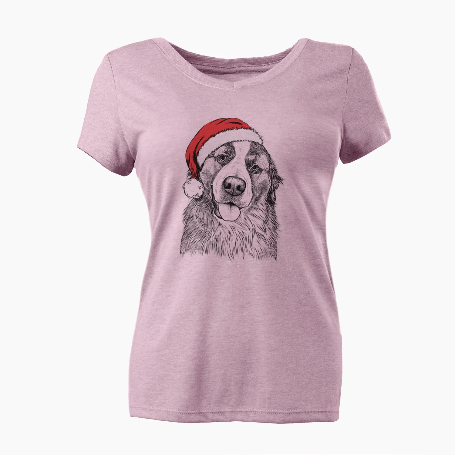 Santa Walter the Bernese Mountain Dog Mix - Women's Perfect V-neck Shirt - Image 6