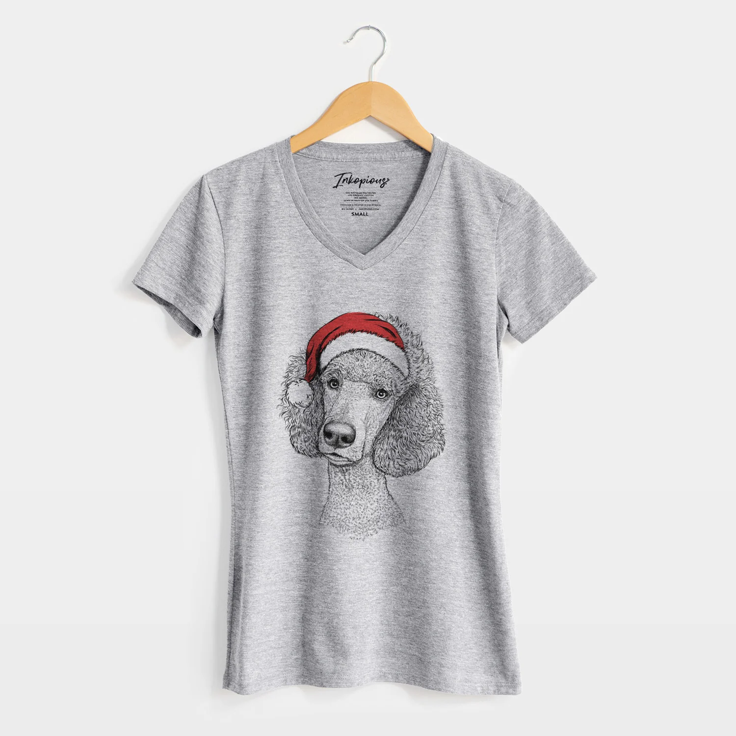 Santa Yuki the Poodle - Women's Perfect V-neck Shirt - Image 8