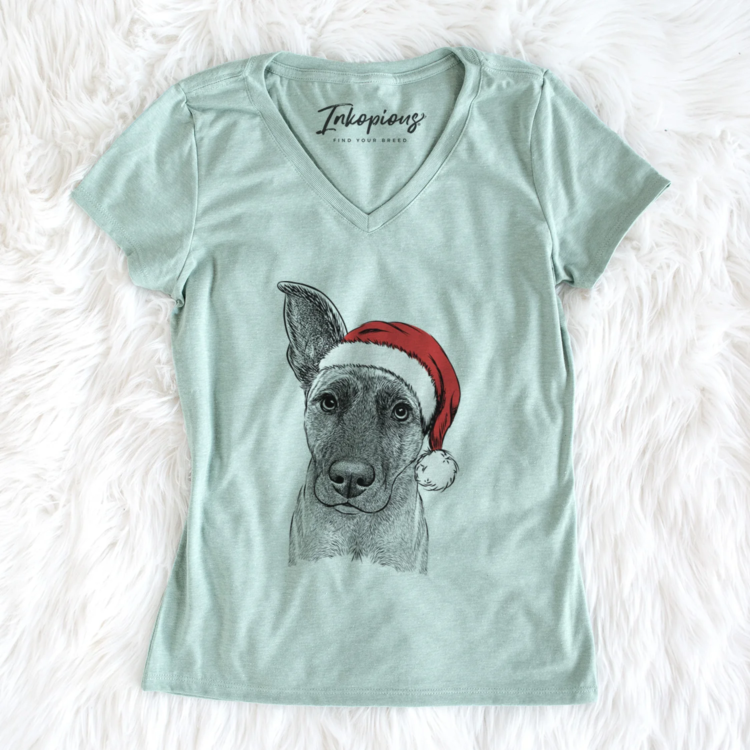 Santa Zoey the Mixed Breed - Women's Perfect V-neck Shirt - Image 5