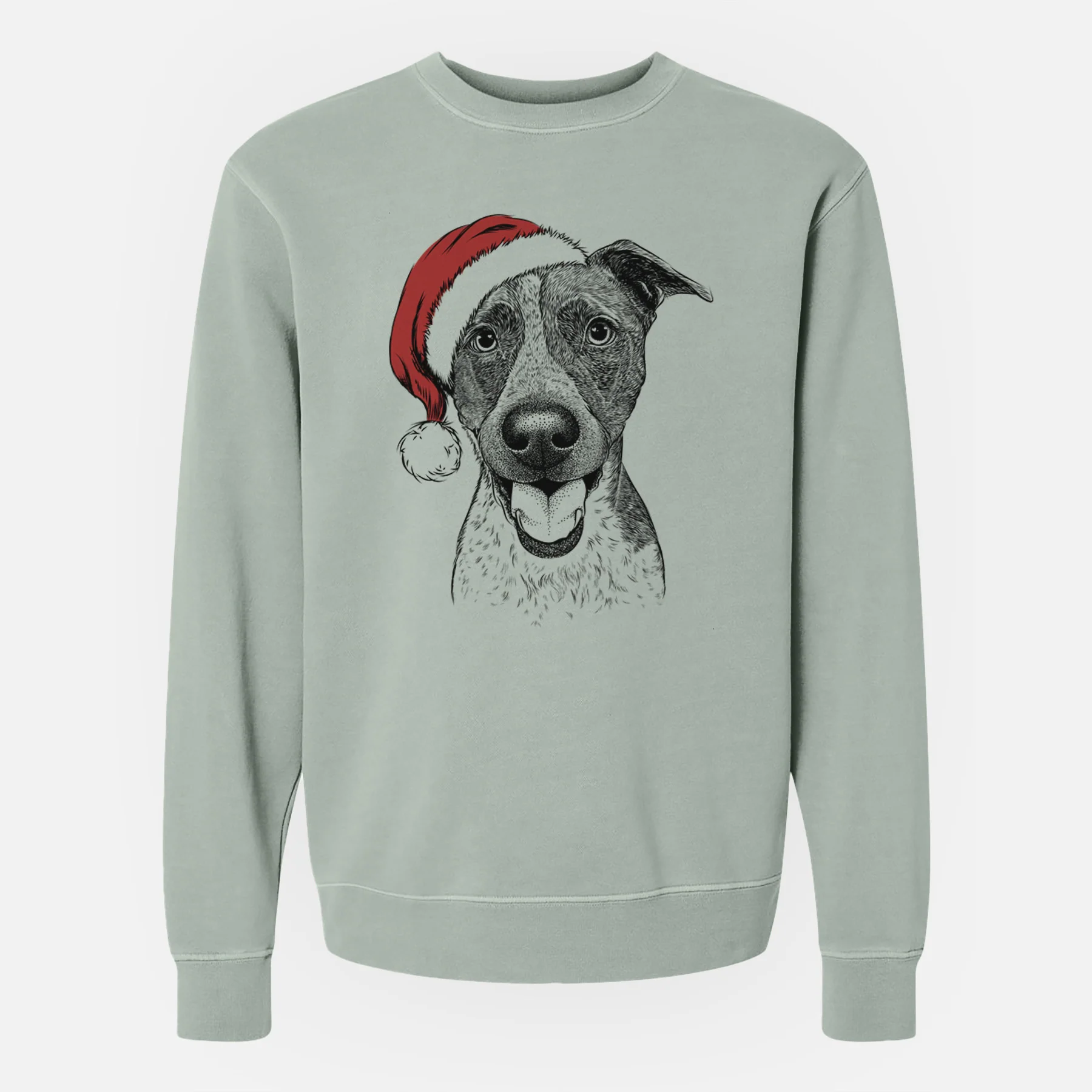 Santa Amigo the Heeler Mix - Unisex Pigment Dyed Crew Sweatshirt - Image 3