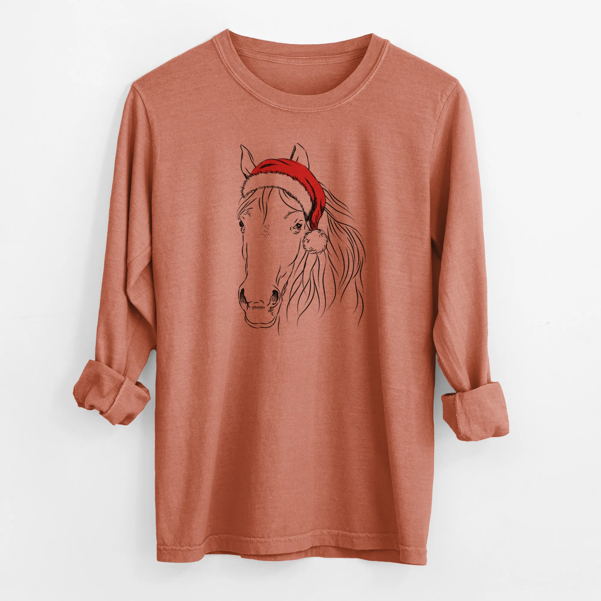 Santa Aria the Horse - Men's Heavyweight 100% Cotton Long Sleeve - Image 13