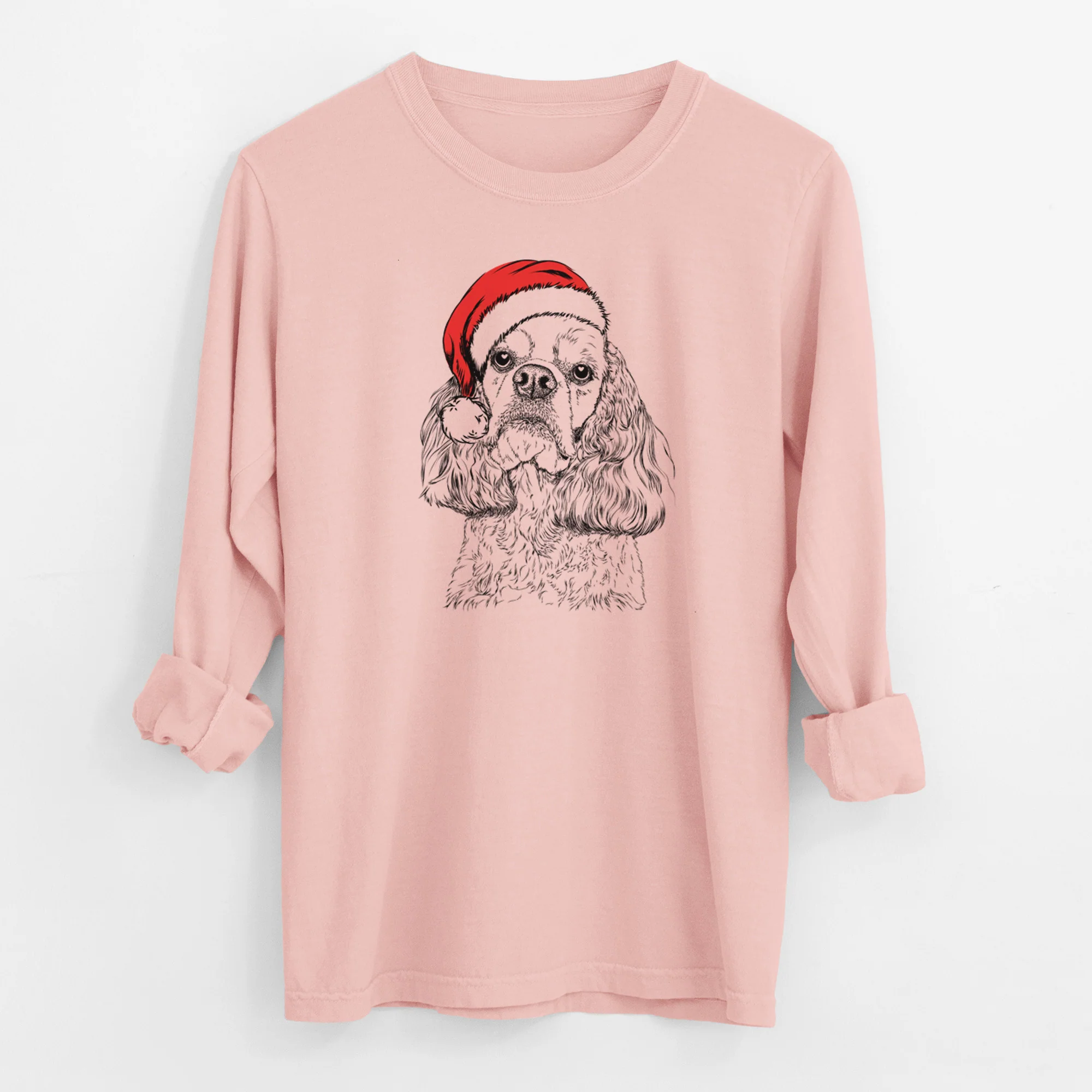Santa Bailey the American Cocker Spaniel - Men's Heavyweight 100% Cotton Long Sleeve - Image 11